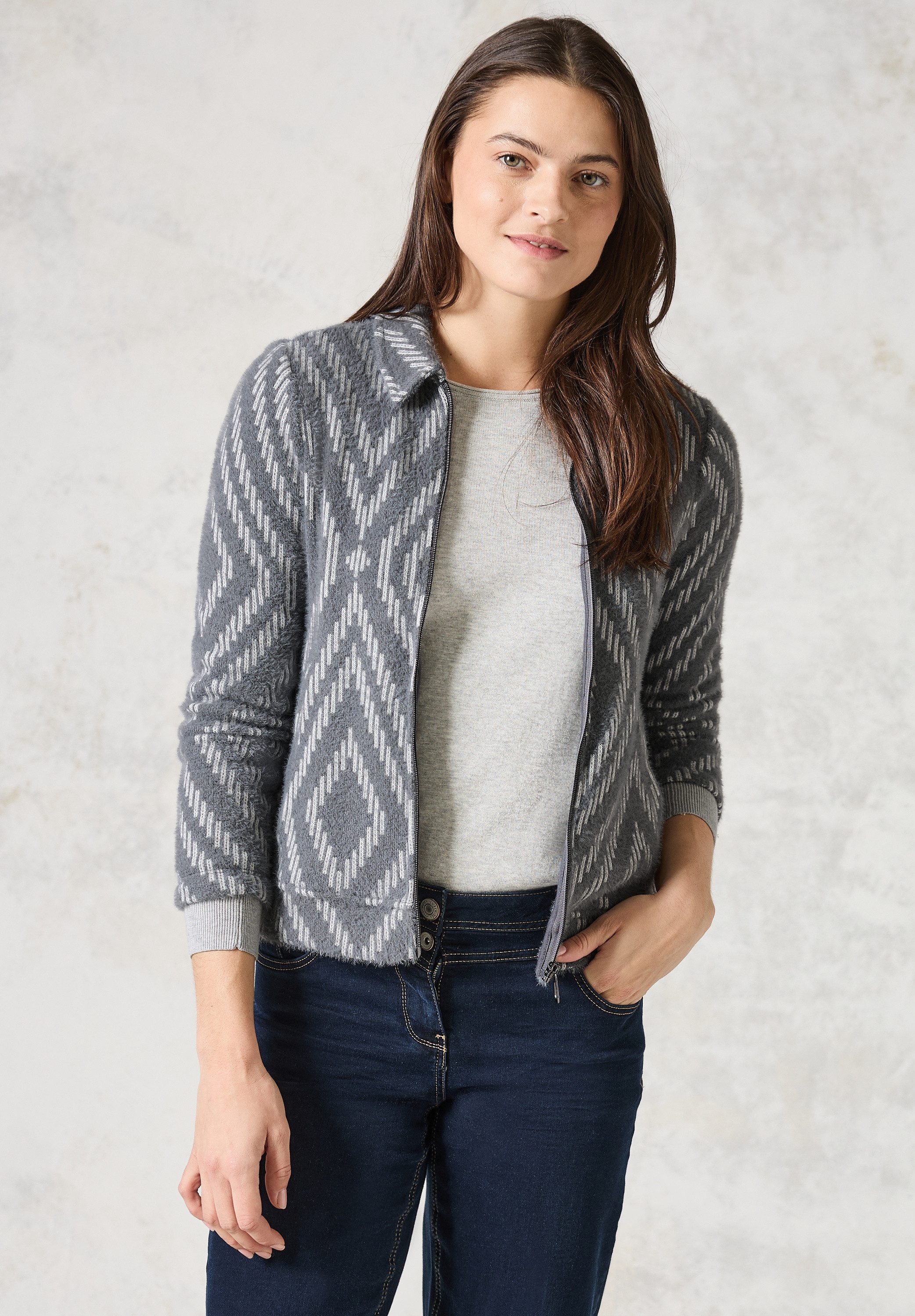 CECIL Cardigan aus softem Materialmix