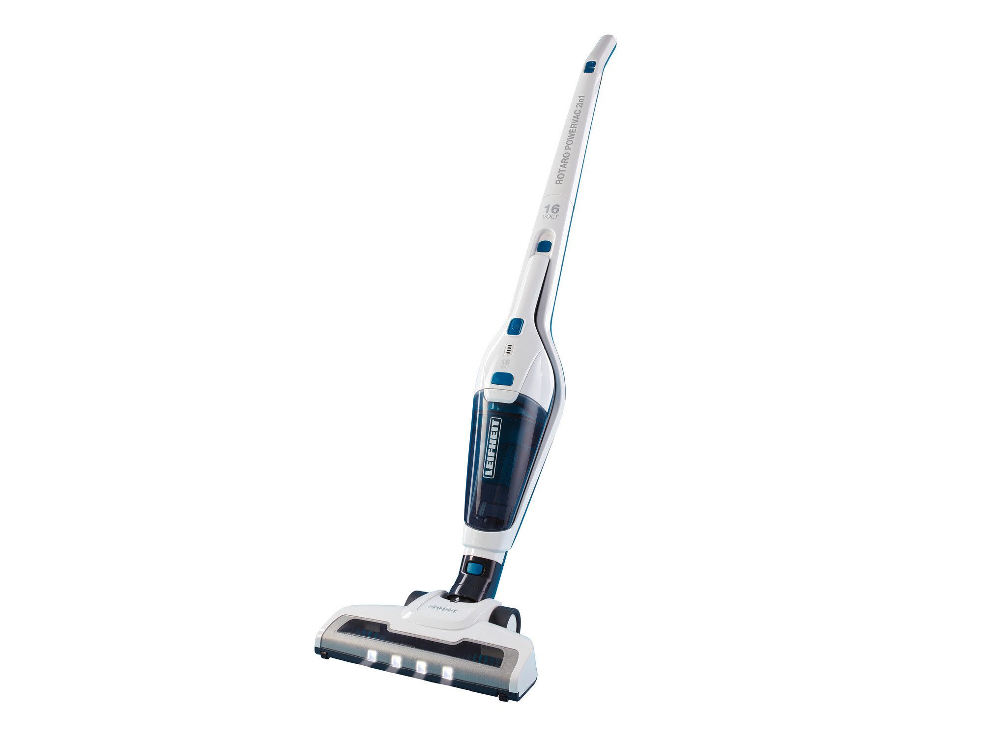 Leifheit Стальной пылесос Rotaro PowerVac 2in1 16V, Boden- und Handsauger, bis zu 35 Minuten Laufzeit, kabellos, beutellos