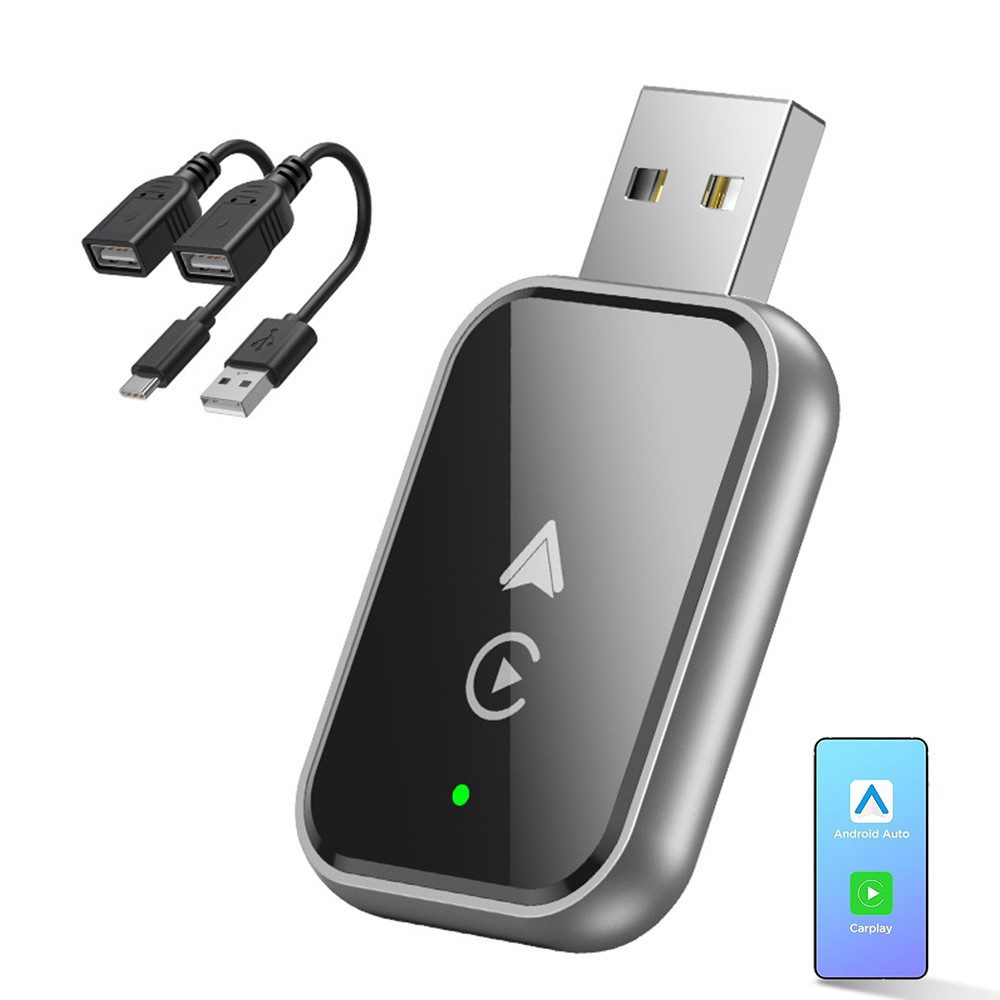 Wireless CarPlay Adapter,2 IN 1 Carplay & Android Auto Adapter,USB C/A Adapter