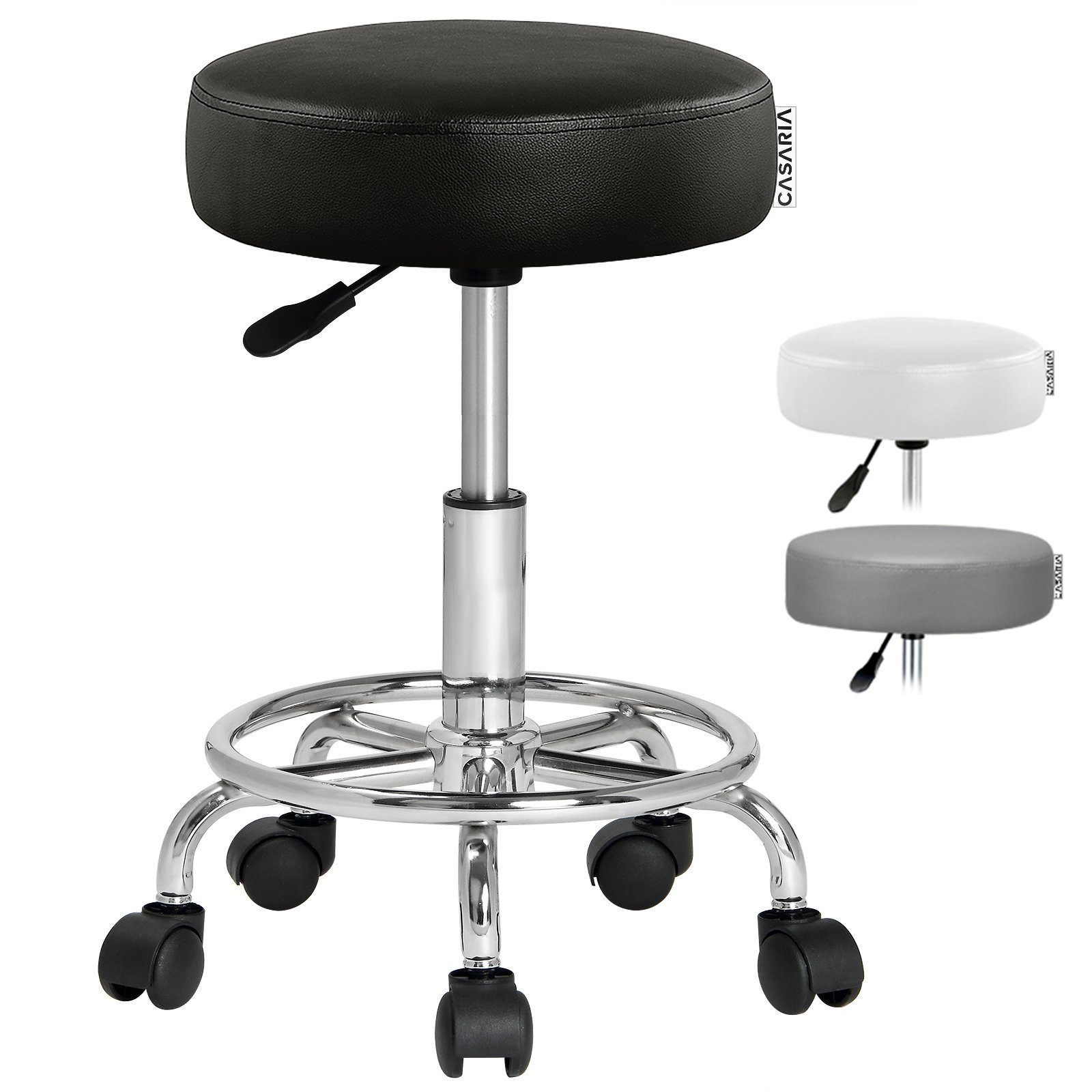 Casaria Drehhocker, Lehne Höhenverstellbar 10cm Polsterung günstig online kaufen