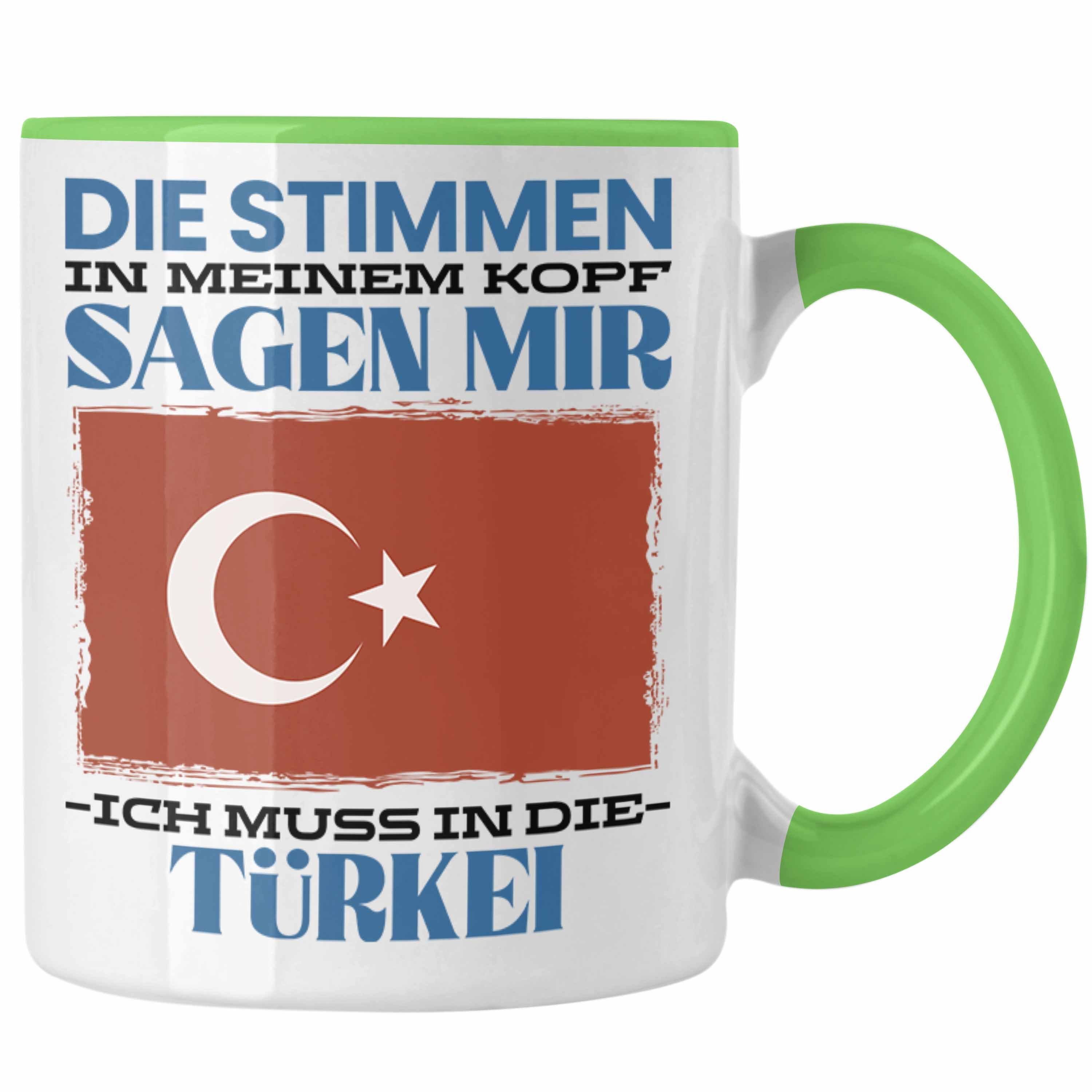 Trendation Tasse Türkei Tasse Urlaub Heimat Geschenk Spruch Türke Geschenkidee Grün