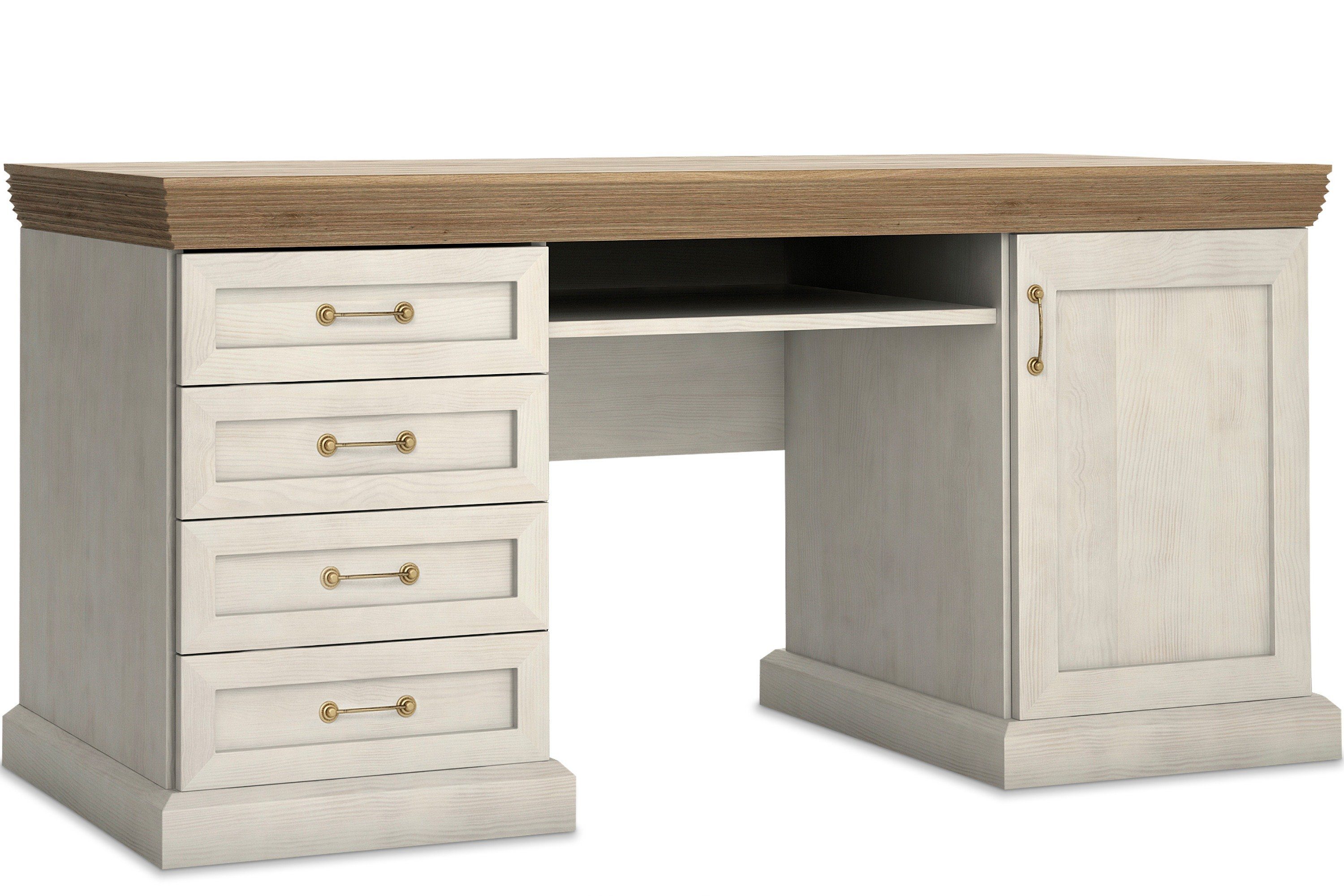 KONSIMO® Schreibtisch ARVEN Schreibtisch, mit Schubladen, mit Tür