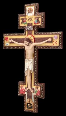 Figuren Shop GmbH Wanddekoobjekt Wandkreuz - Byzantinisches Kruzifix mit Jesus - heilige Dekoration Wan