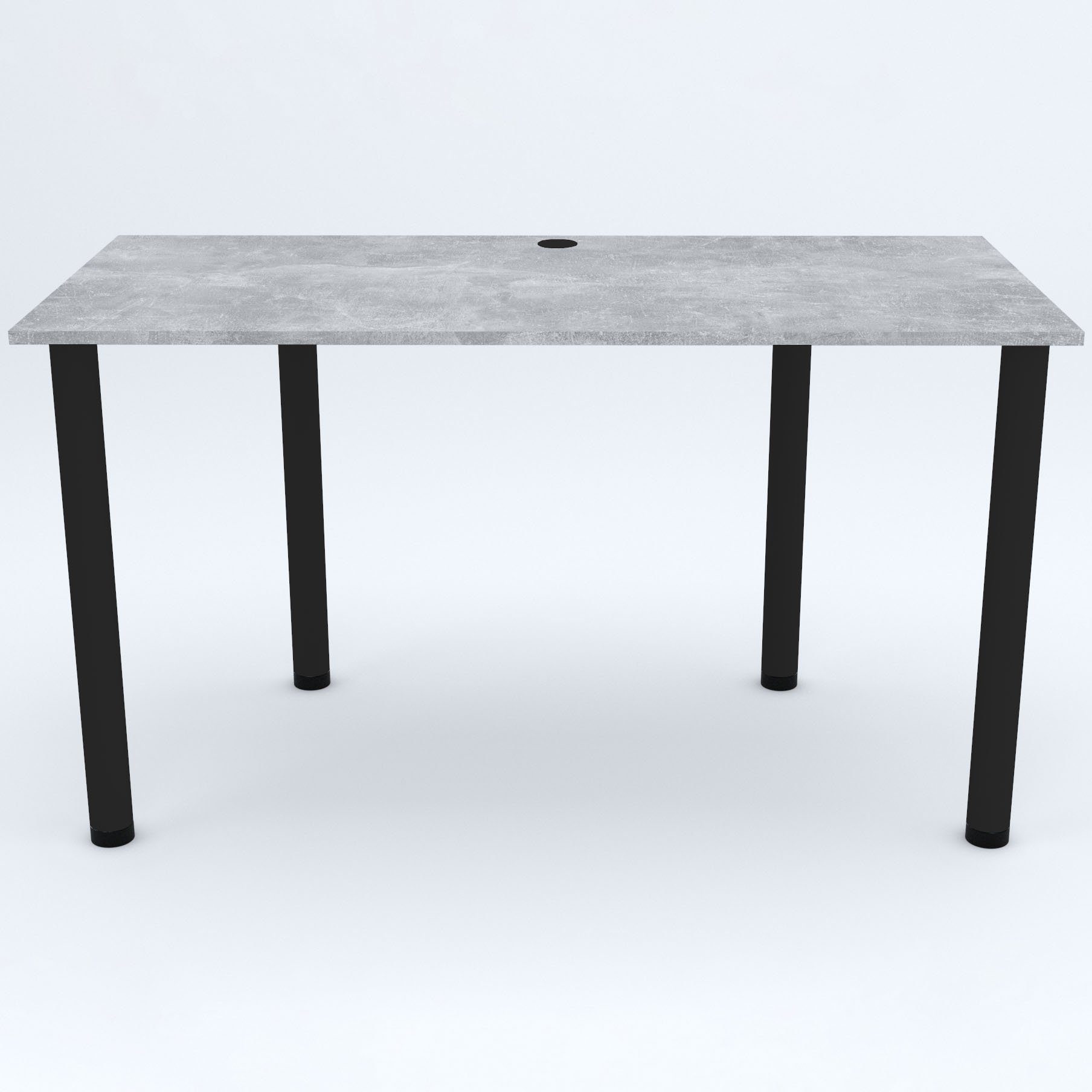 Beton 2mm Schreibtisch Schreibtisch, AKKE PVC mit Kantenumleimung schwarze Beinen