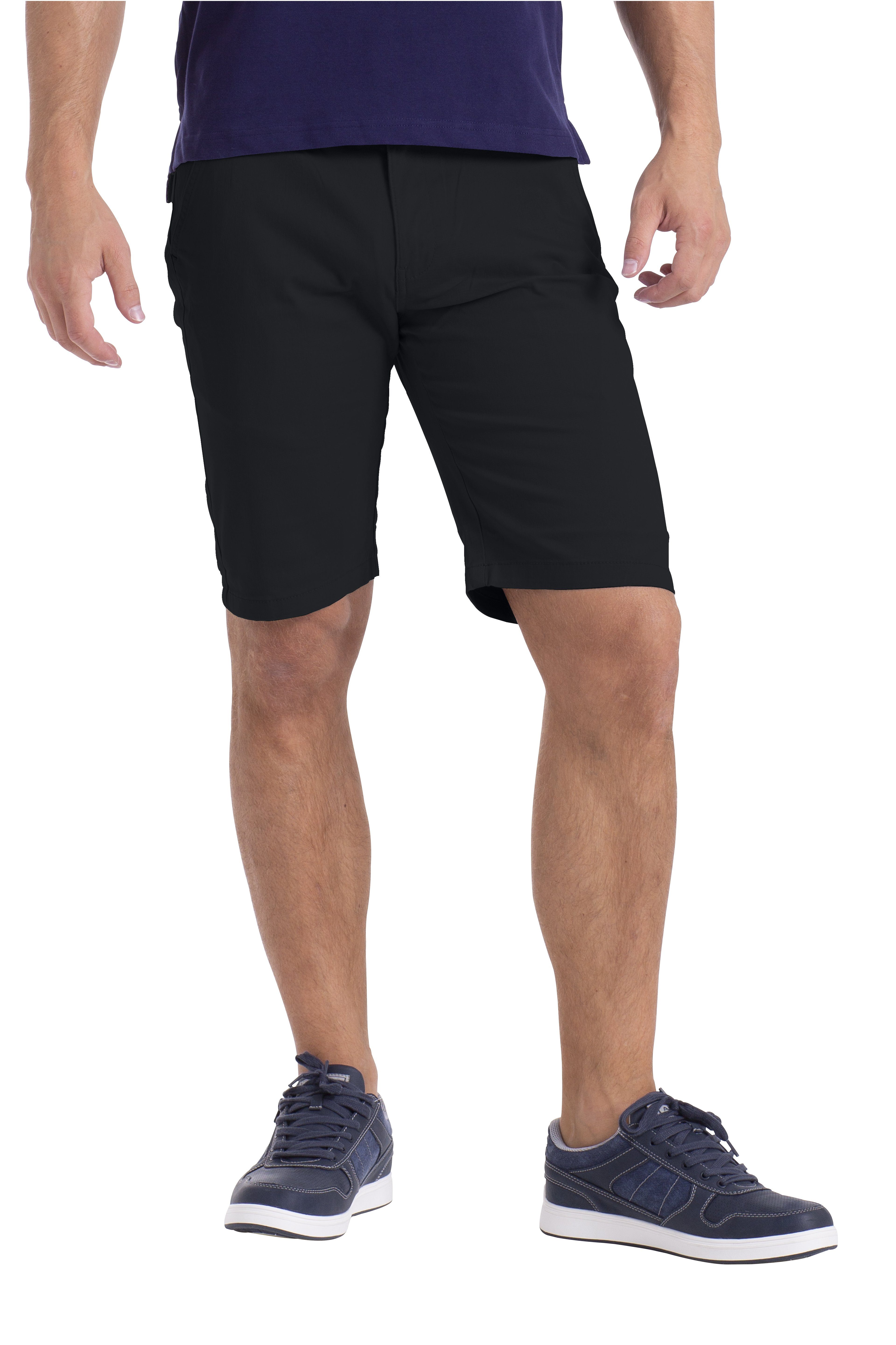 BlauerHafen Chinoshorts Hose Shorts Herren Bermuda Slim Chino Stretch Schwarz Fit Strecken-Baumwolle