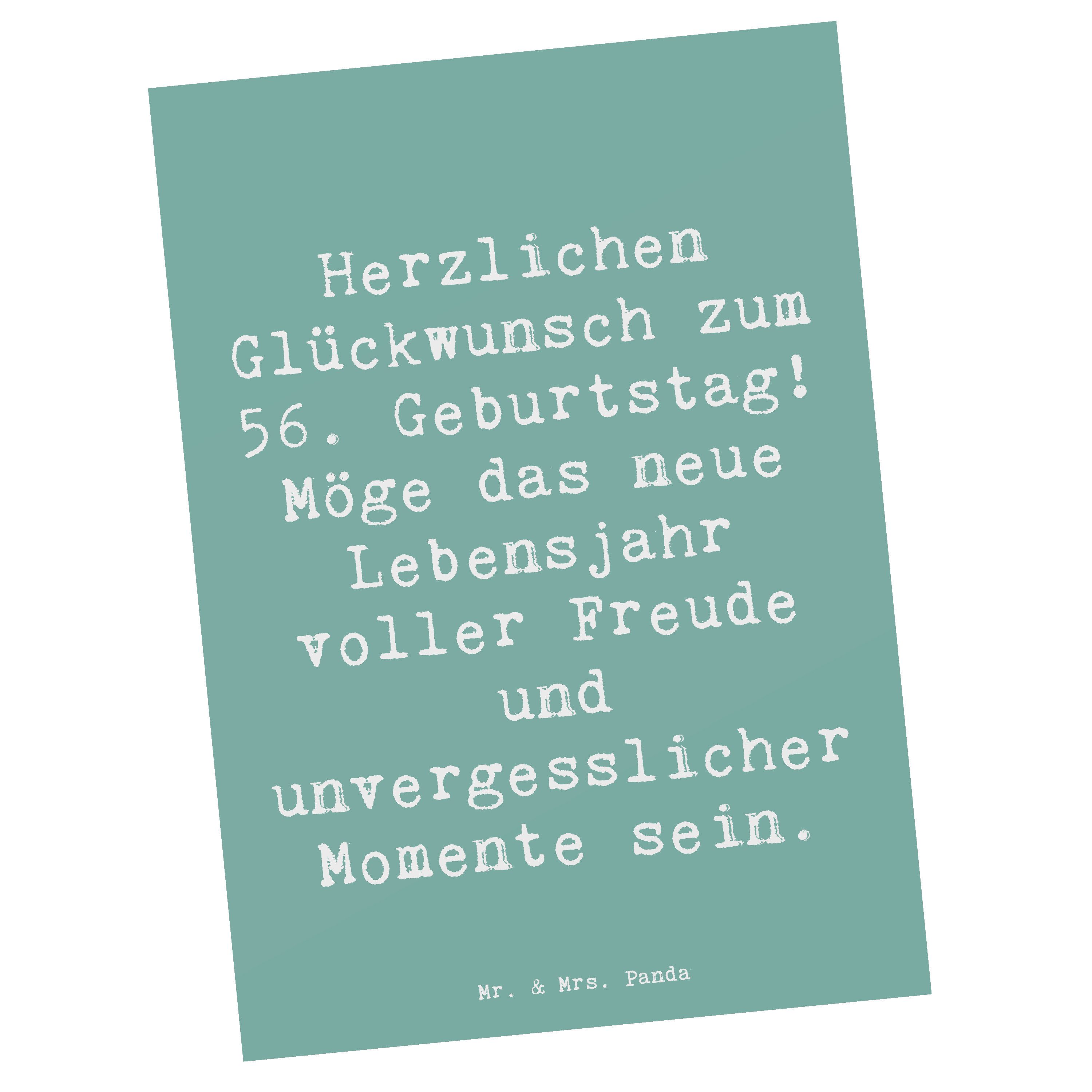 Postkarte Spruch 56. Geburtstag Freude - Meeresbrise - Geschenk, Meilenstein, g