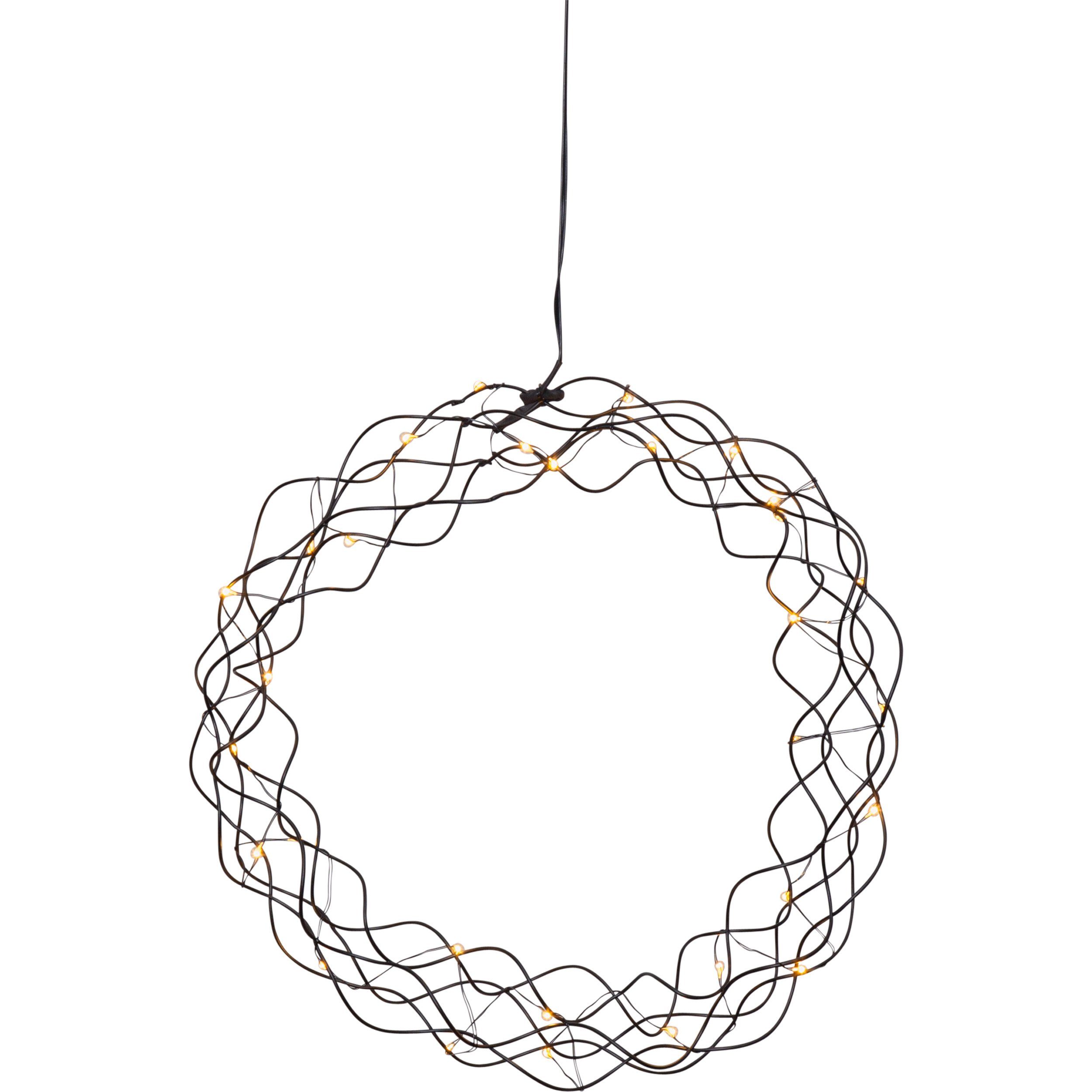 STAR TRADING LED Dekolicht Curly, Moderner LED Metallkranz,Curly', Hängeleuchte mit 30 LEDs, schwarz, Ø
