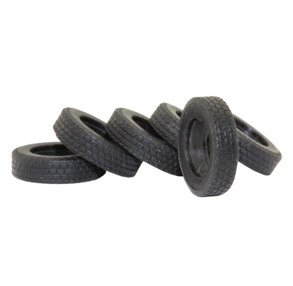 Modellbausatz 6er-Set extra weiche griffige LKW-Reifen, Reifenbreite 3.1 mm, 1:87