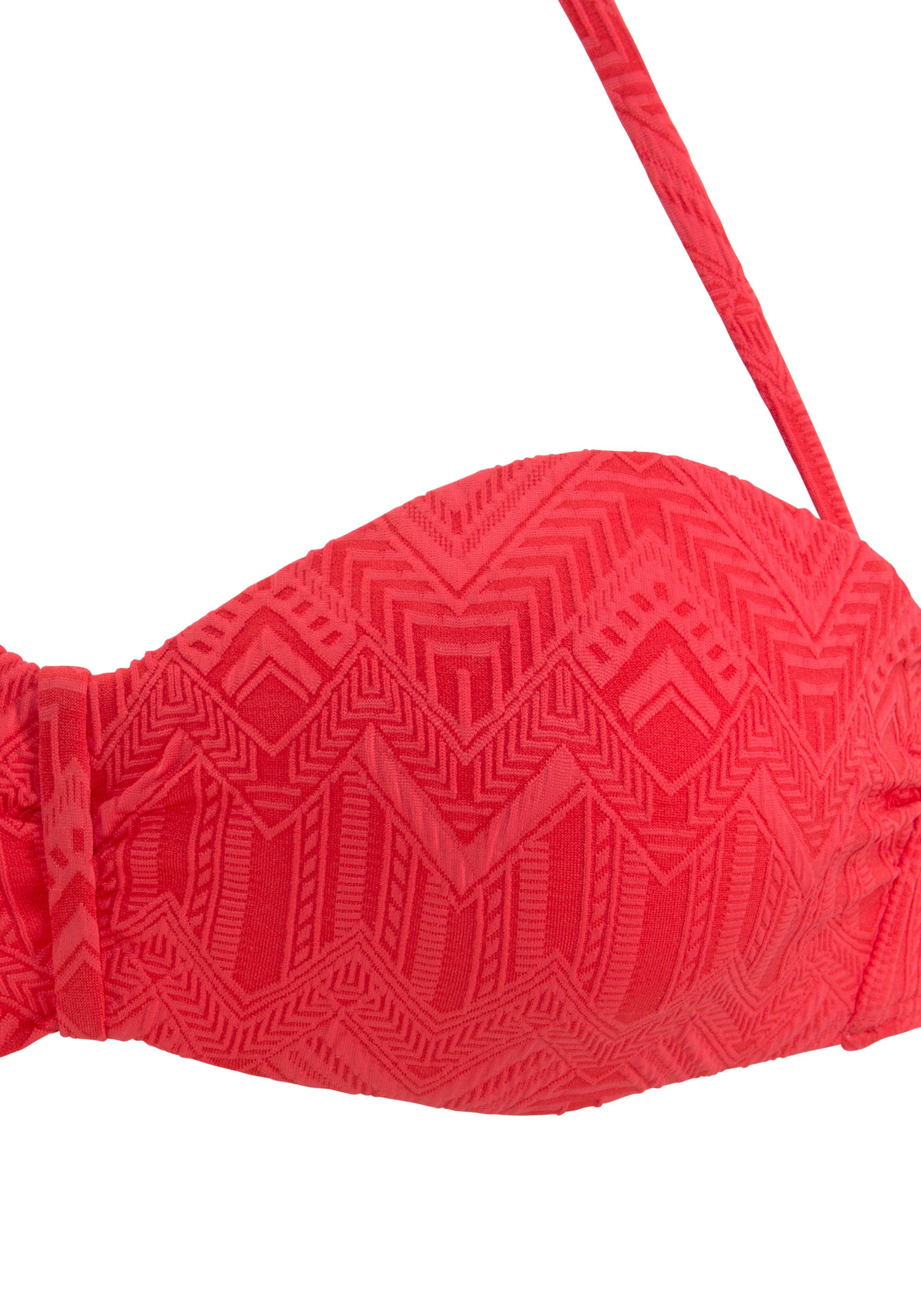 Buffalo Bügel-Bandeau-Bikini aus Strukturware rot