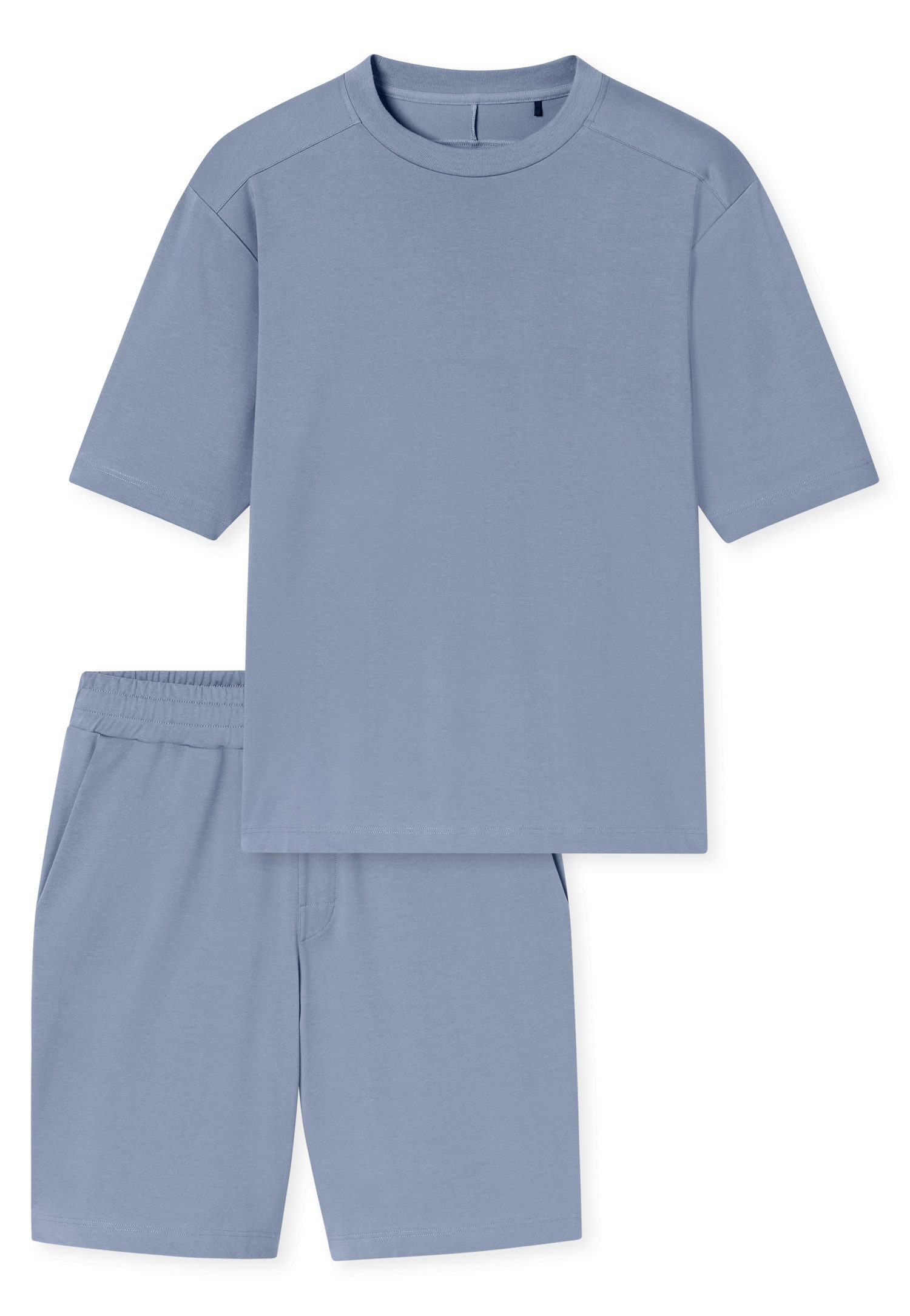 Schiesser Shorty Modern Nightwear (2 tlg) mit Rundhalsausschnitt und kurzem Arm, leichter Oversize-Fit – Bild 2 von 5