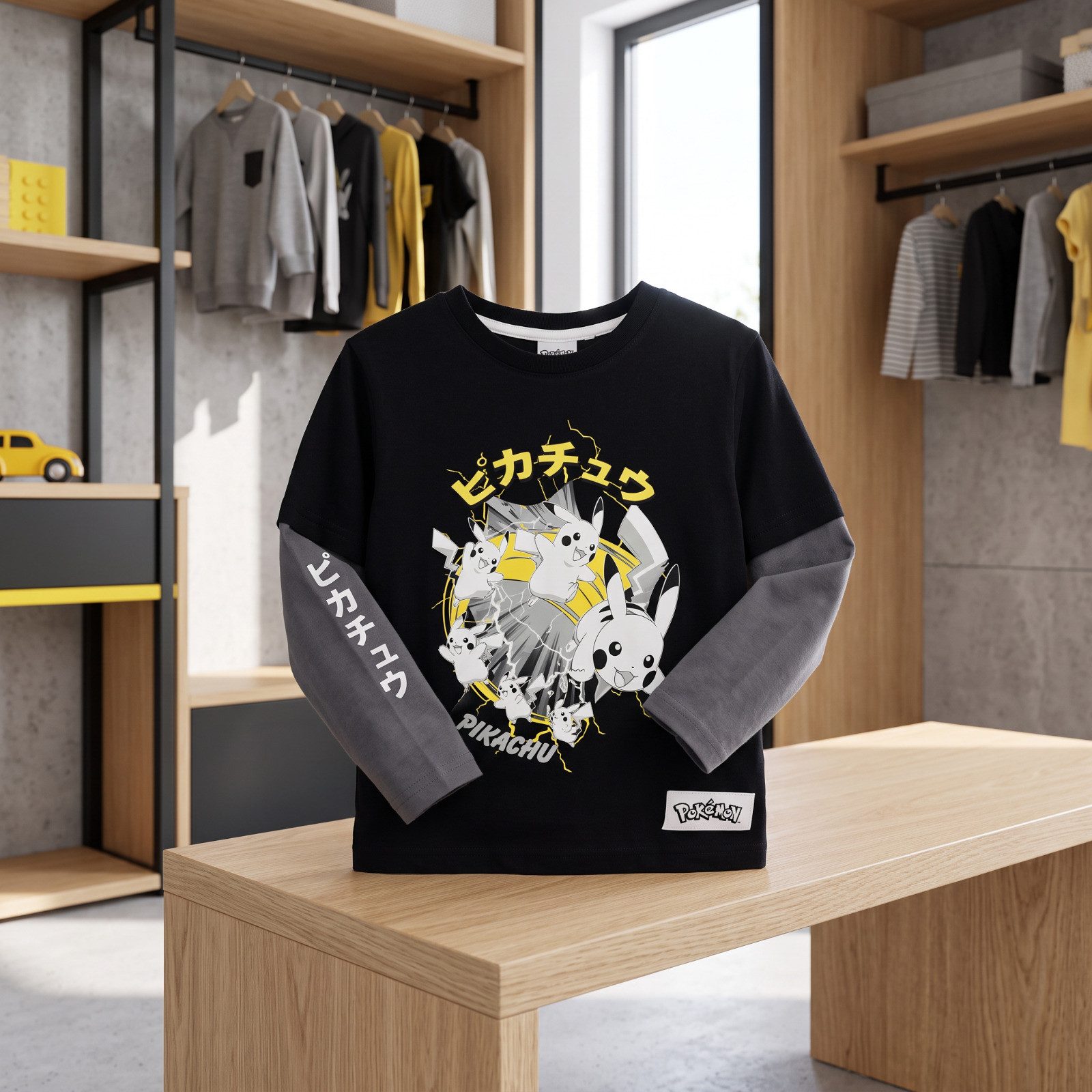 POKÉMON Langarmshirt Pokemon Pikachu Glumanda Kinder langarm T-Shirt Shirt Gr. 104 - 140 100% Baumwolle – Bild 5 von 5