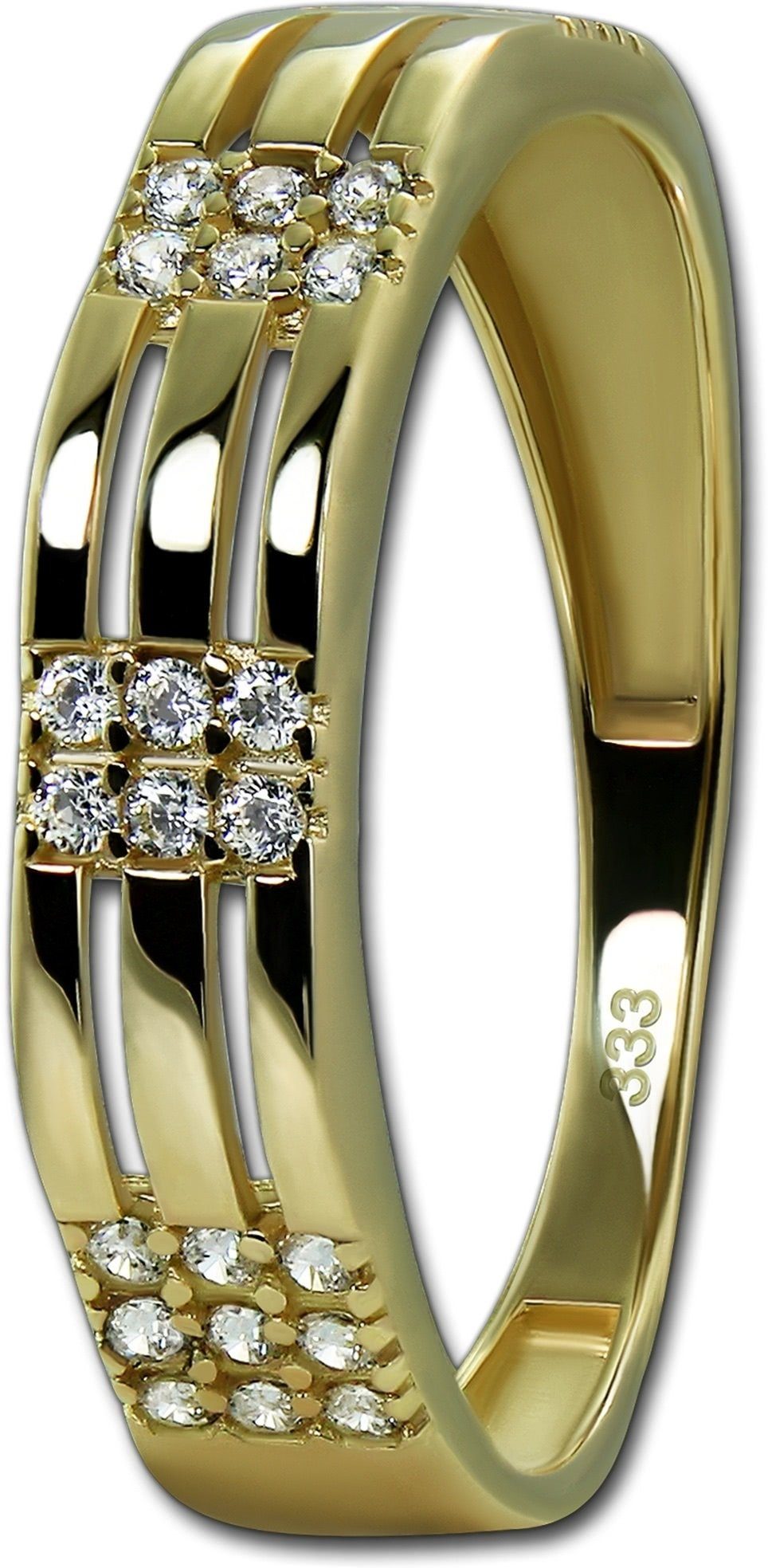 Sparkle Echtgold, GoldDream Gr.56 333er (Fingerring), Damen Gelbgold Ring Goldring gold, weiß Sparkle Gold Ring GoldDream
