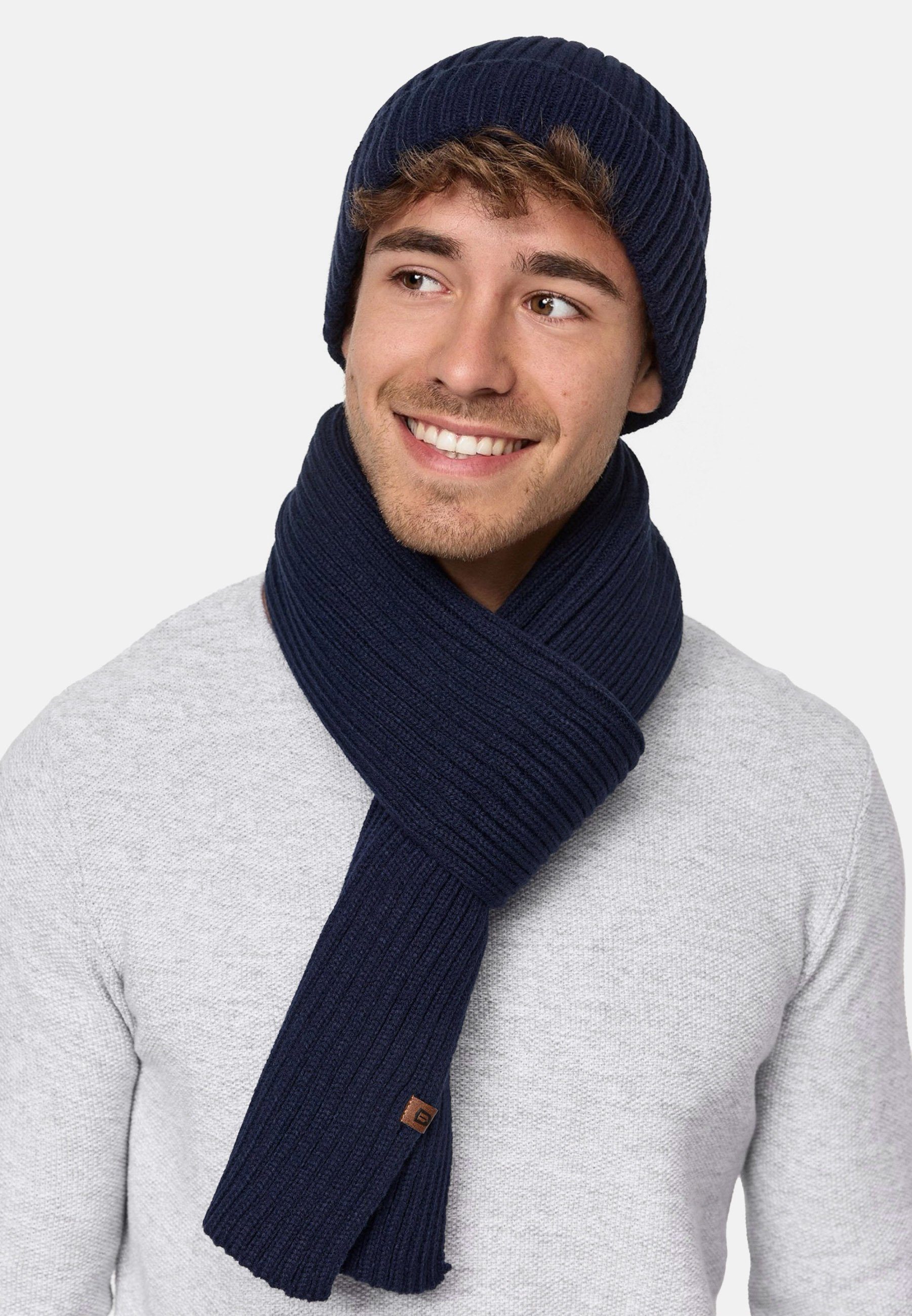 Indicode Mütze & Schal Herren Geyser Strickmütze Herrenmütze Set günstig online kaufen