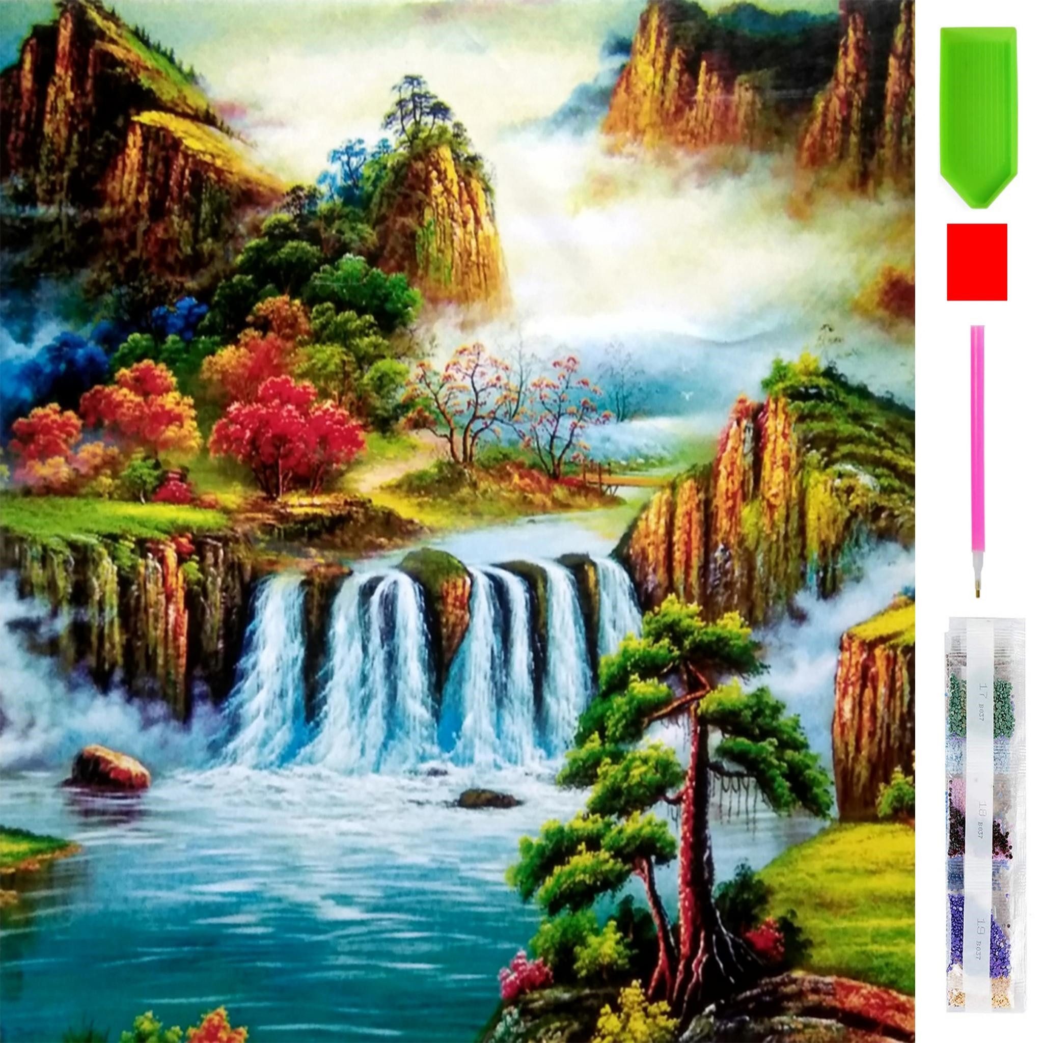 LaCute Malen nach Zahlen XL 5d Diamond Painting Wasserfall Malen nach Zahle günstig online kaufen