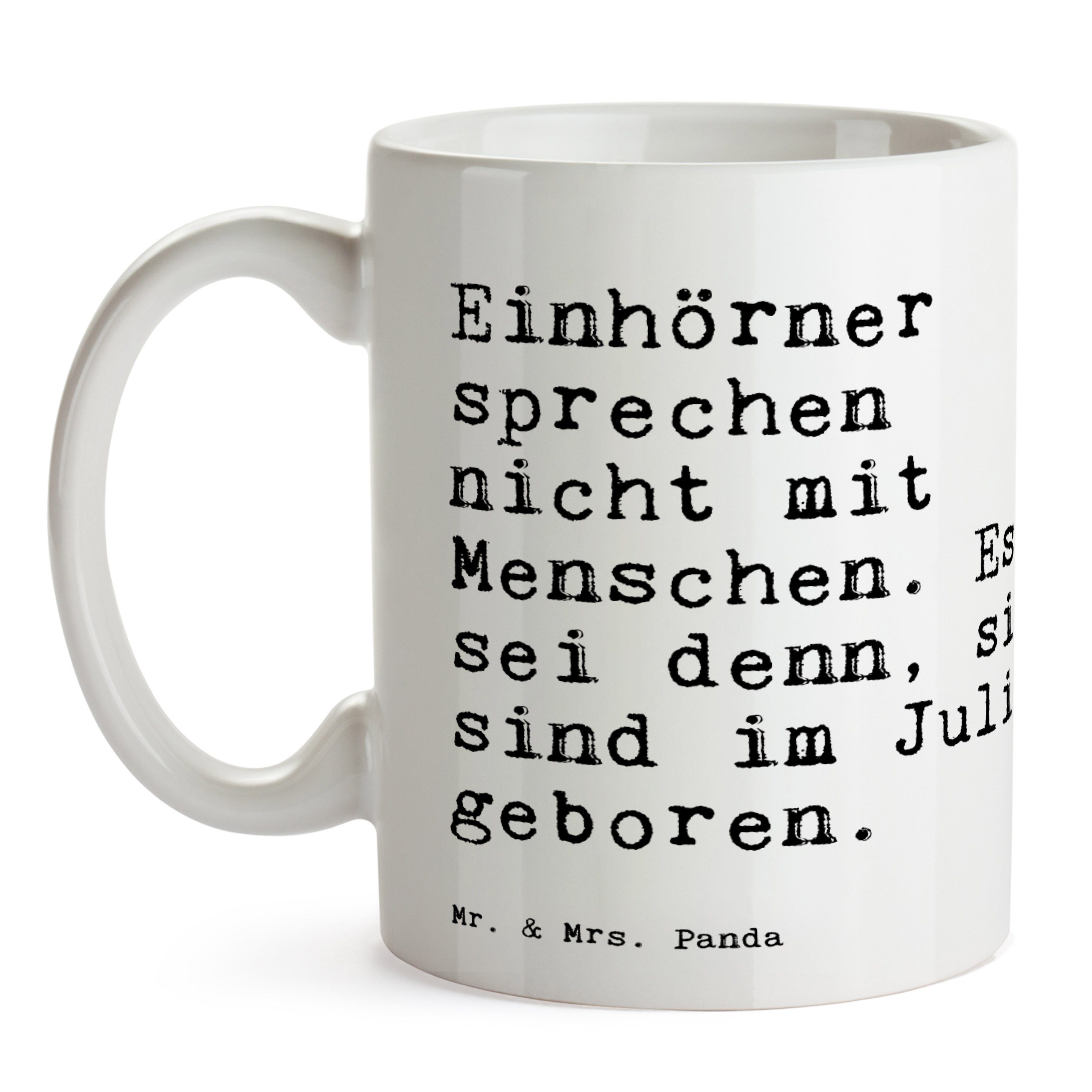 Mr. & Mrs. Panda Tasse Weiß sprechen - mit... nicht Einhörner Geschenk, - Sprüche, Keramik Unicorn