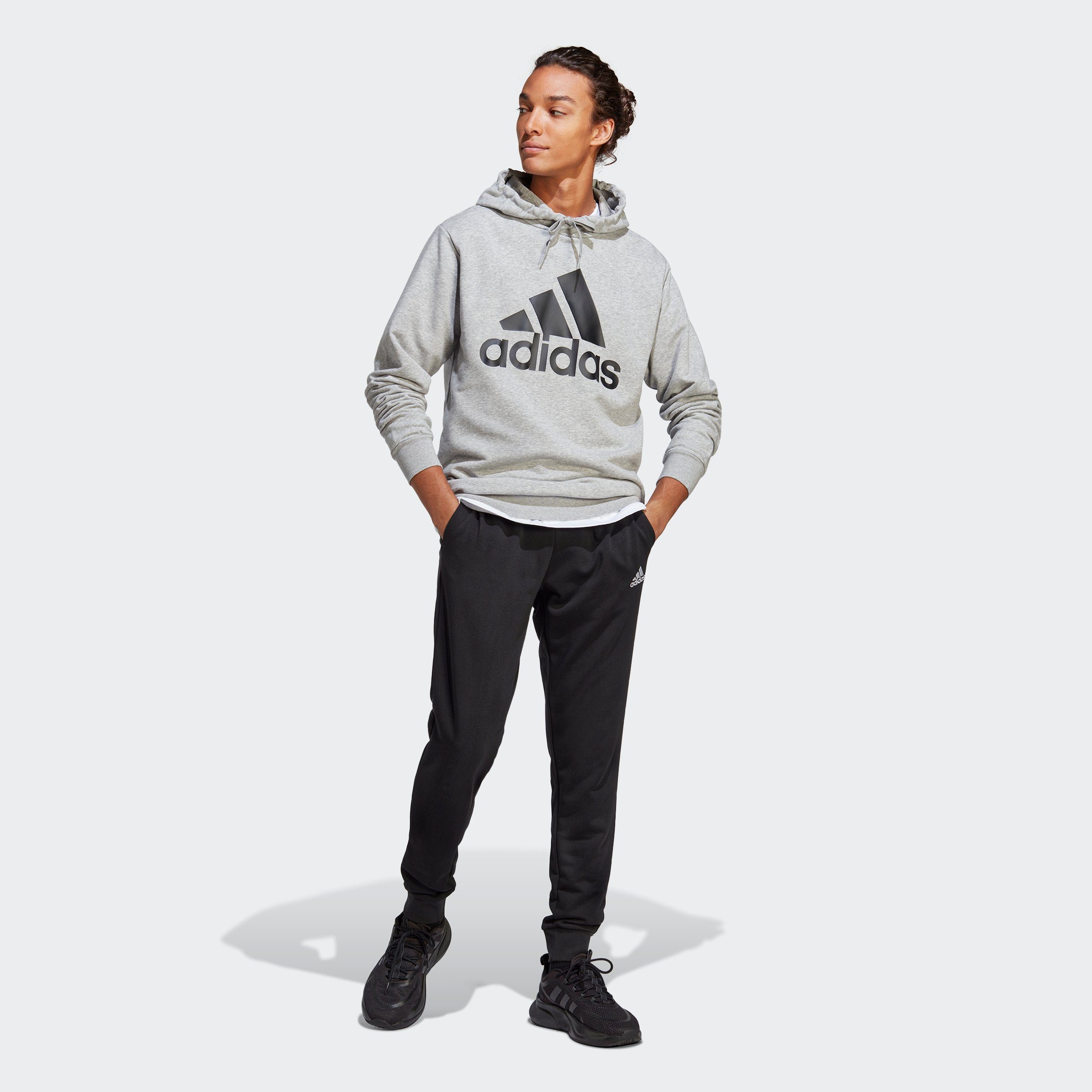 Medium / / (2-tlg) Trainingsanzug LOGO / BIG adidas TERRY Heather Sportswear Grey White Black Black