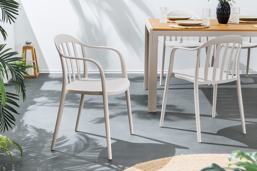 riess-ambiente Gartenstuhl STUDIO ITALIA taupe - Kunststoff, In-/Outdoor, wetterfest, stapelbar (Einzelartikel, 1 St), pflegeleichter Balkonstuhl · leichtes Design · stabil · für Terrasse