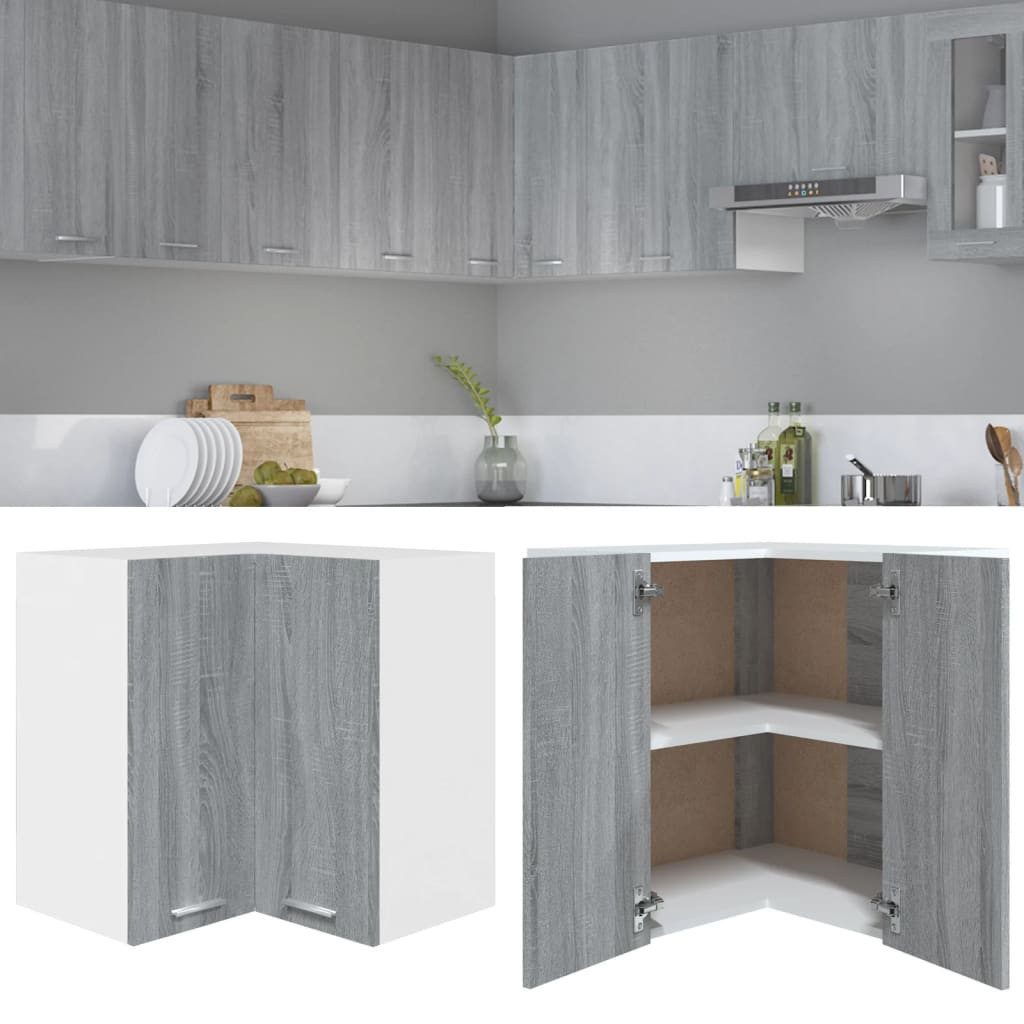 vidaXL Schrankmodule Eck-Hängeschrank Grau Sonoma 57x57x60 cm Holzwerkstoff günstig online kaufen