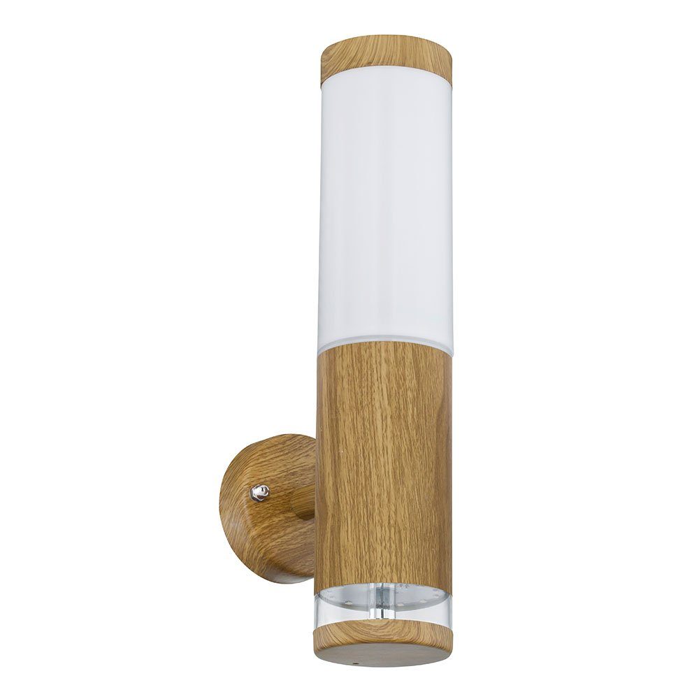 Holzoptik Außen-Stehlampe, Garten Wandleuchte LED - Außenlampe etc-shop Holzoptik Balkon Stehlampe Wandleuchte