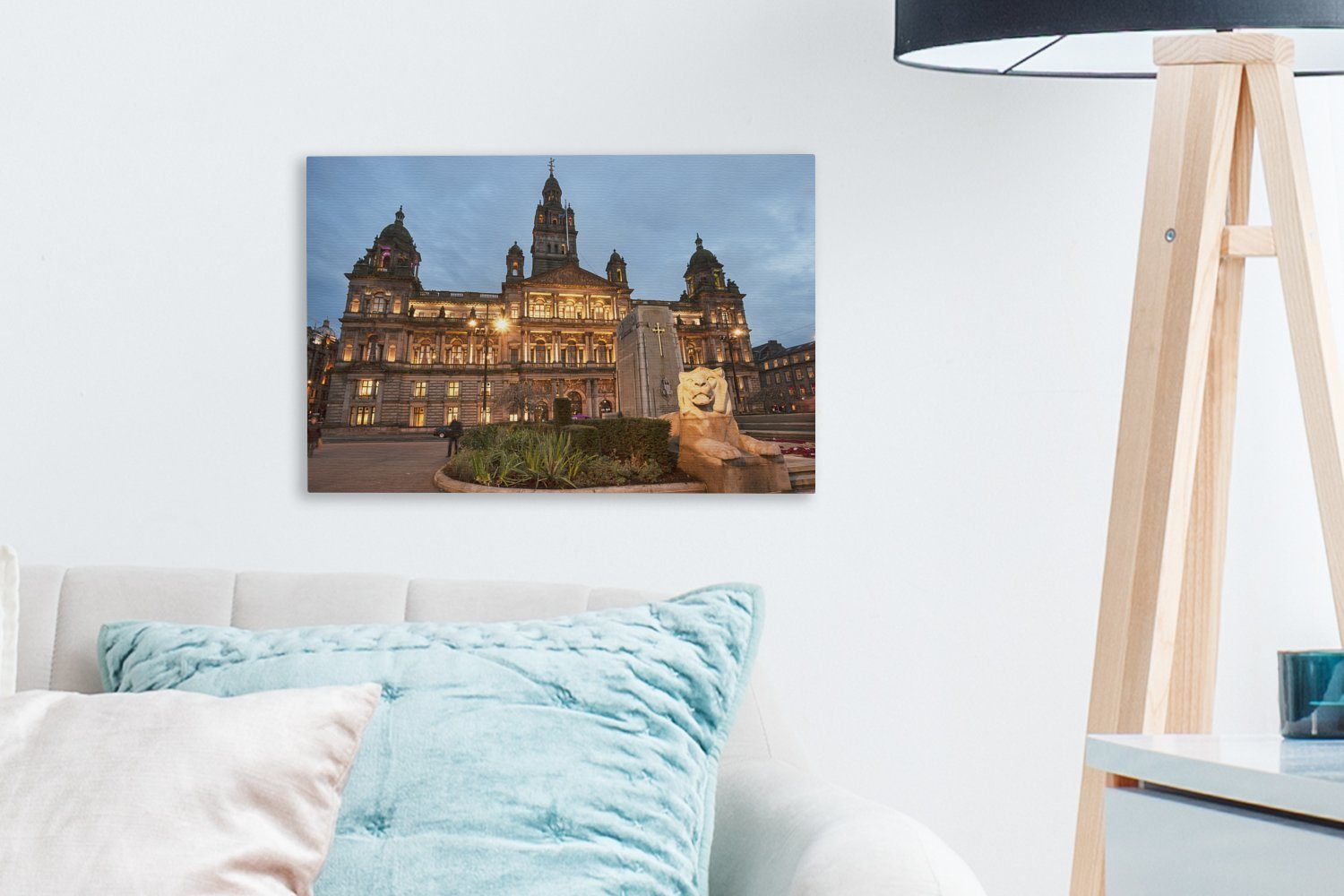 St), Leinwandbild 30x20 Wanddeko, - Glasgow Leinwandbilder, - Platz cm (1 Wandbild Aufhängefertig, Schottland, OneMillionCanvasses®
