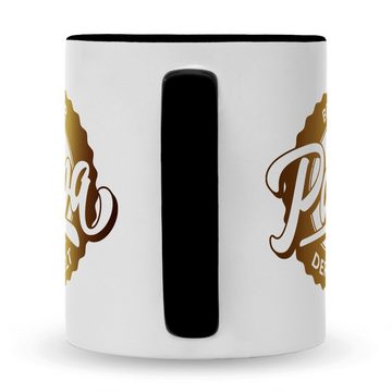 GRAVURZEILE Tasse mit Spruch Bester Papa der Welt, Keramik, Farbe: Schwarz & Weiß