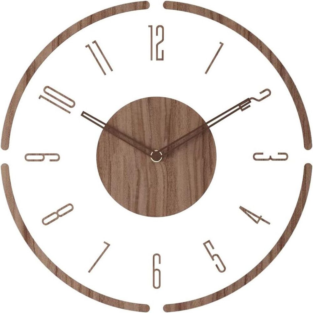 NUODWELL Wanduhr Holzwanduhr, leise und tickfrei, dekorative Wanduhr, Φ 30/ günstig online kaufen