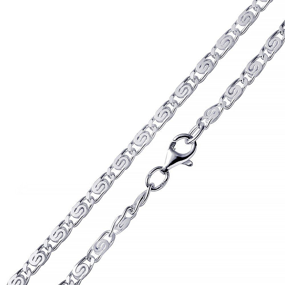 Materia Panzerkette S-Panzerkette 3mm diamantiert K45, aus 925 Sterling Silber
