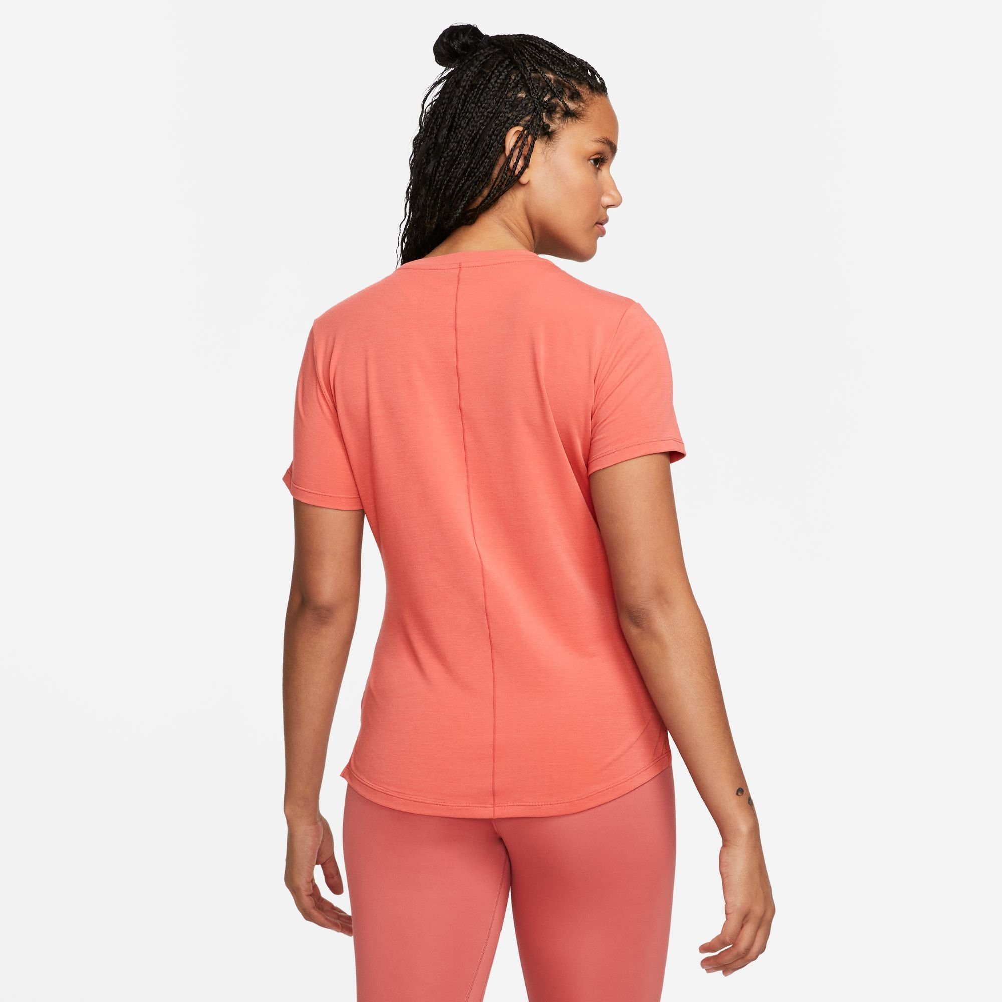 Nike FIT LUXE WOMEN'S UV Trainingsshirt rot TOP SHORT-SLEEVE STANDARD ONE DRI-FIT