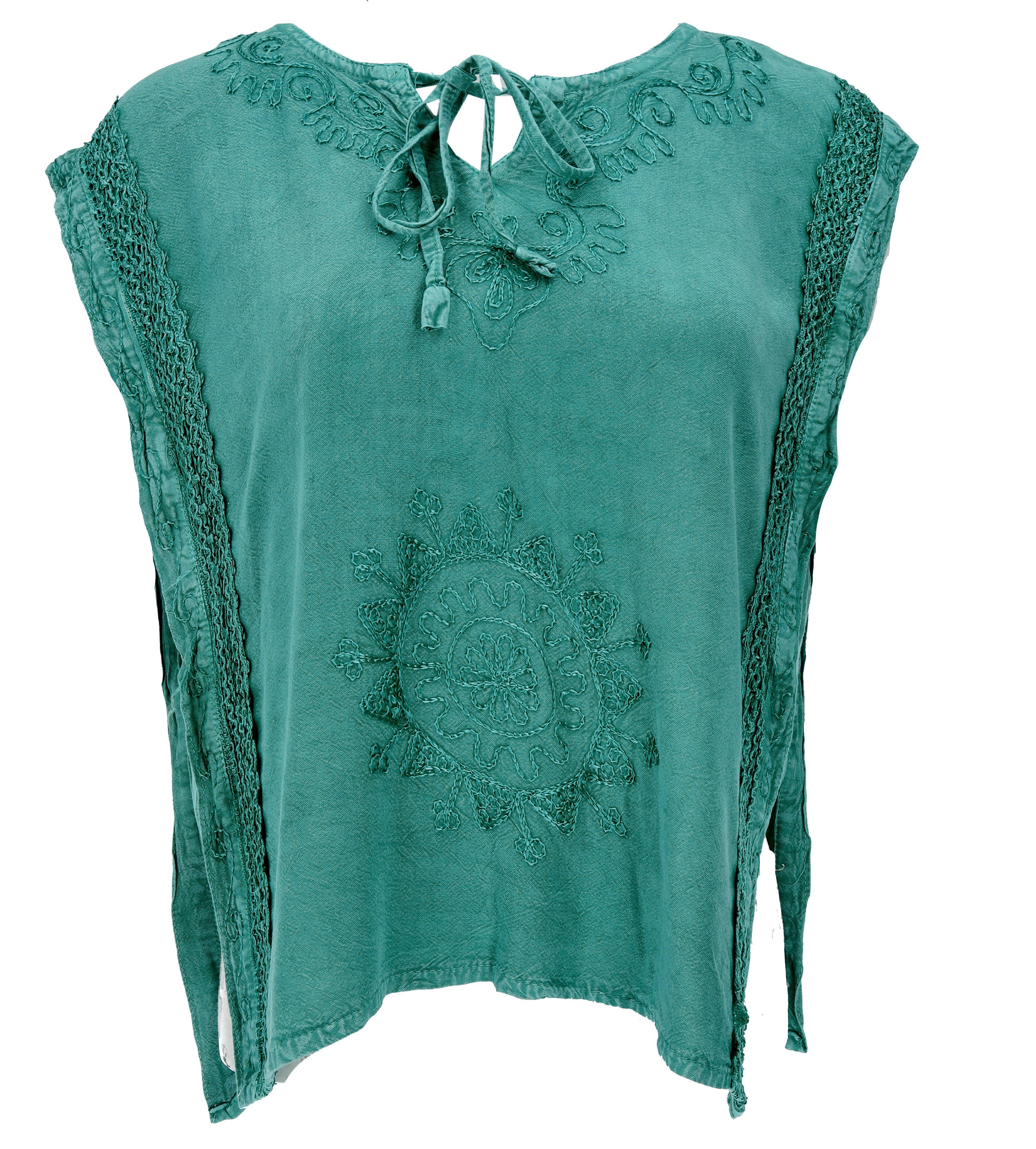 Guru-Shop T-Shirt Besticktes indisches Hippie Top, Boho chic.. Ethno Style, alternative Bekleidung, Festival
