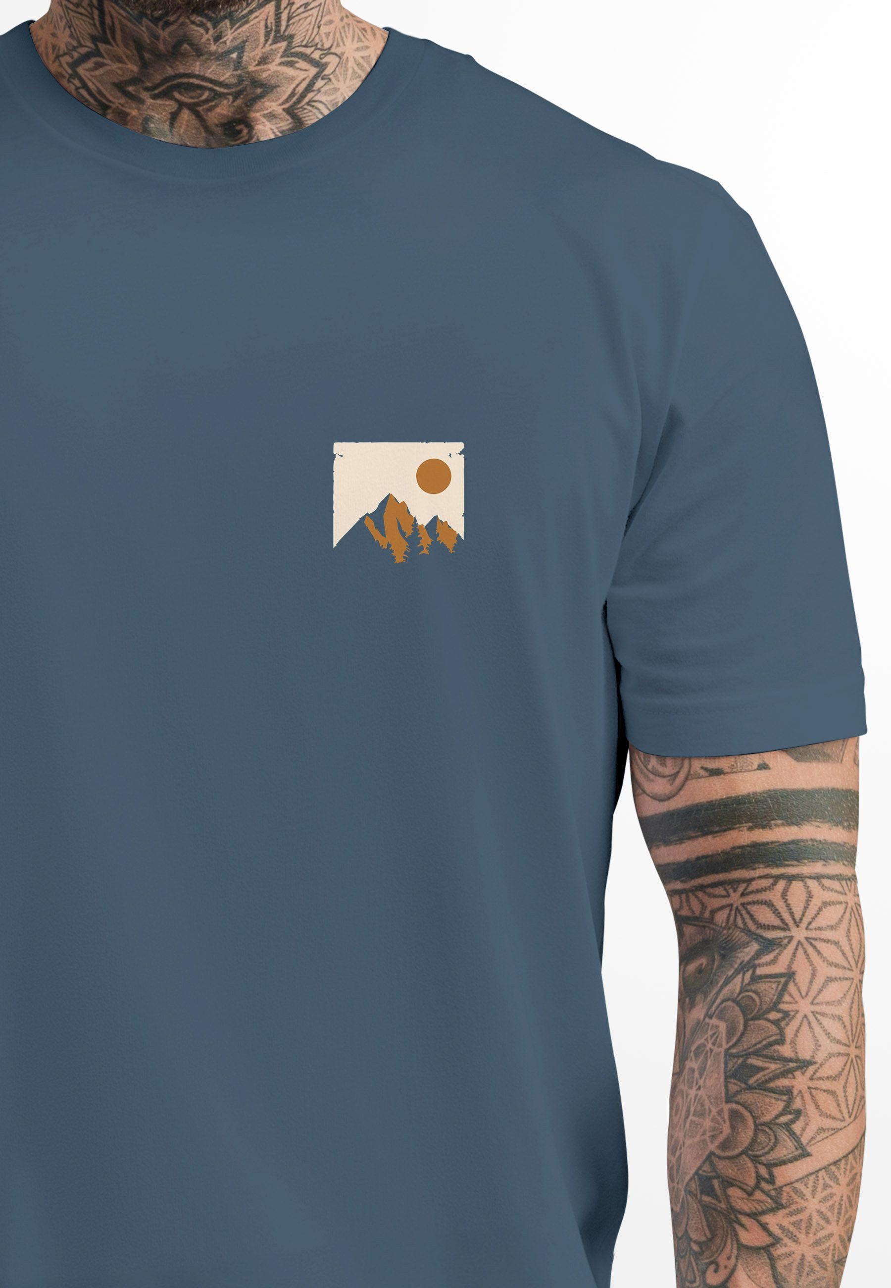 Neverless Print-Shirt Herren T-Shirt Outdoor Adventure Printshirt Brustlogo günstig online kaufen