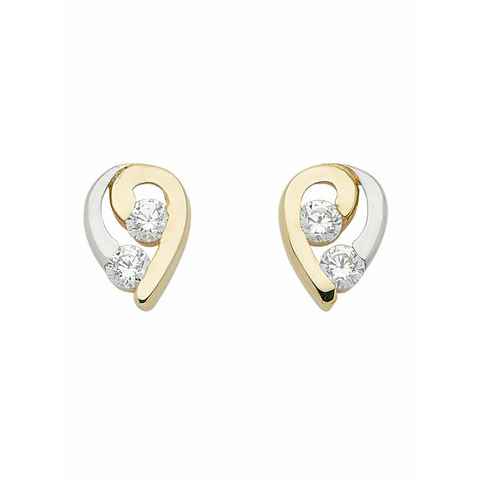 Adelia´s Paar Ohrhänger 333 Gold Ohrringe Ohrstecker mit Zirkonia, mit Zirkonia Goldschmuck für Damen