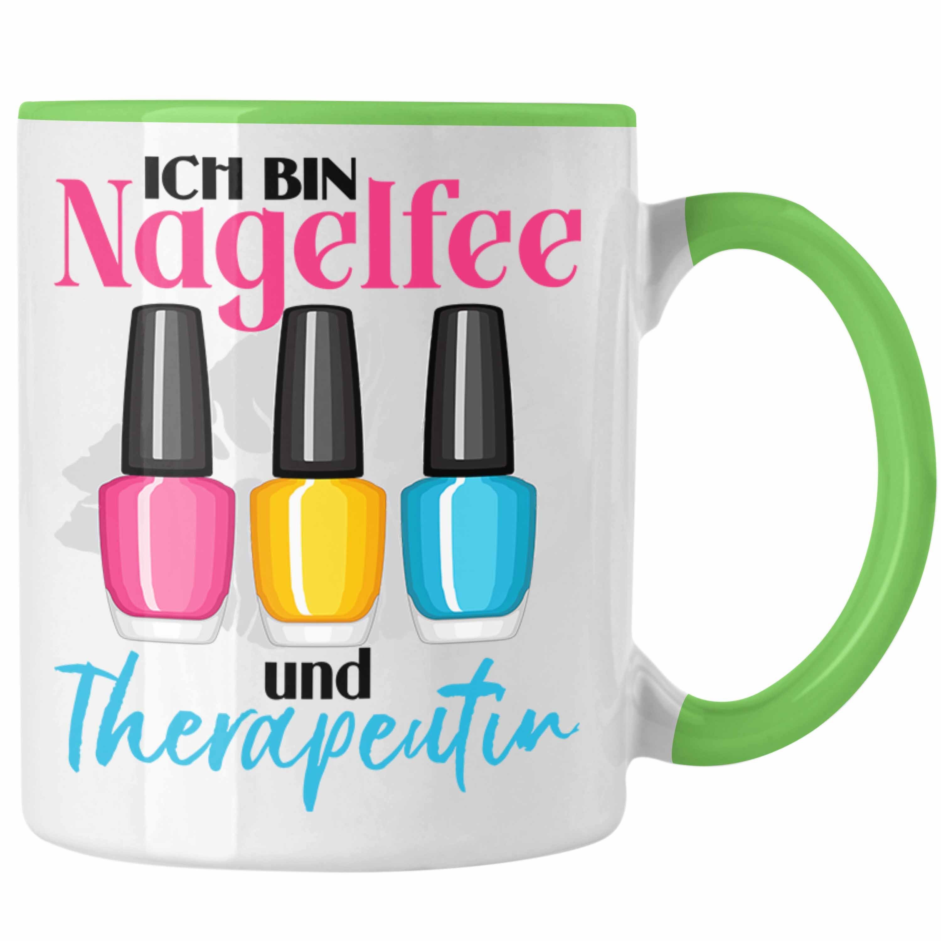 Nagelfee Kosmetik Nageldesignerin Tasse Trendation und Geschenk Tasse Nagel Grün Therapeutin