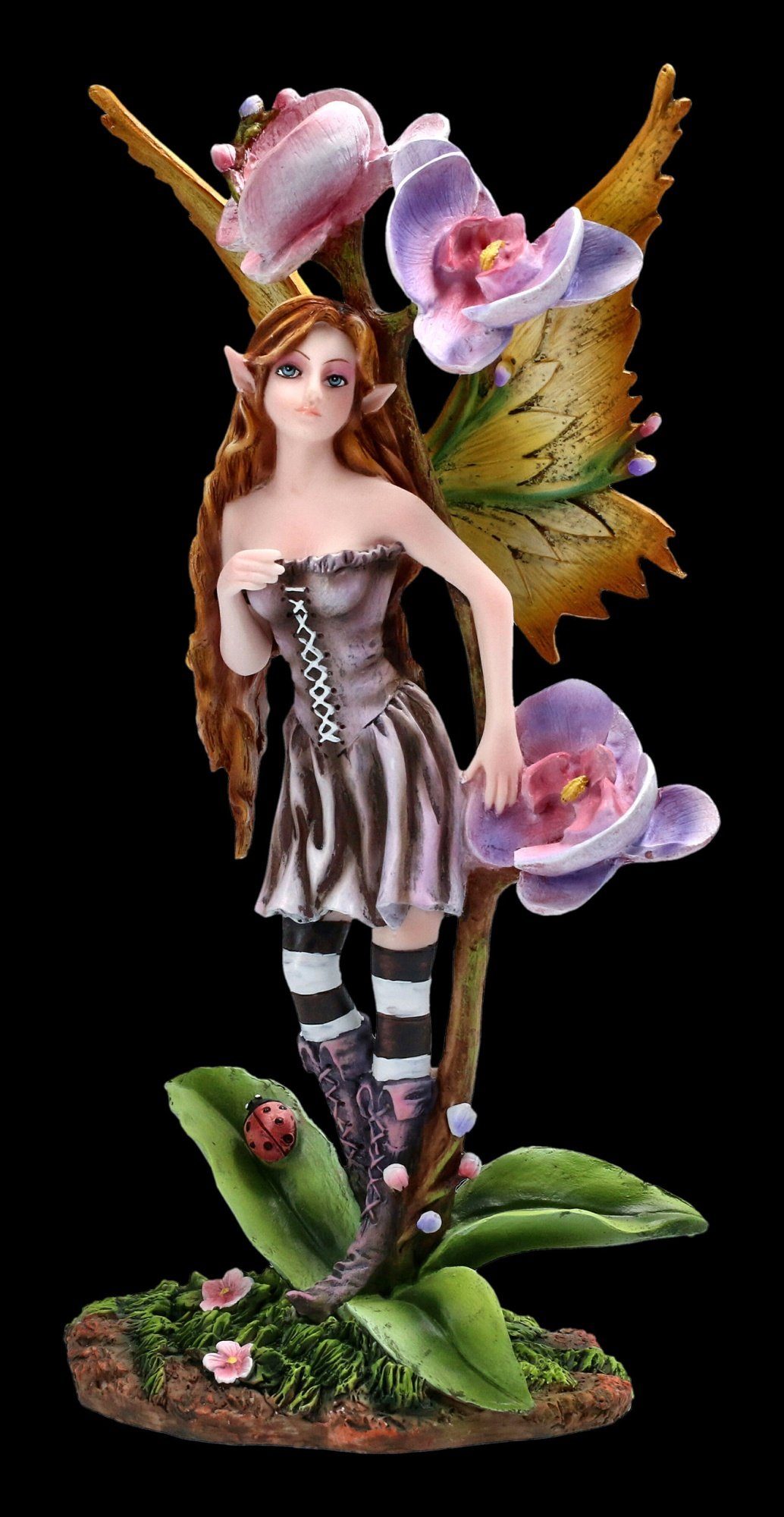 Figuren Shop GmbH Dekofigur Elfen Figur - Bluma mit Orchidee - Fee Fantasy Deko