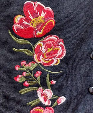 Voodoo Vixen Strickjacke Luxe Floral Cardigan Retro Vintage Cardigan Blumenmuster