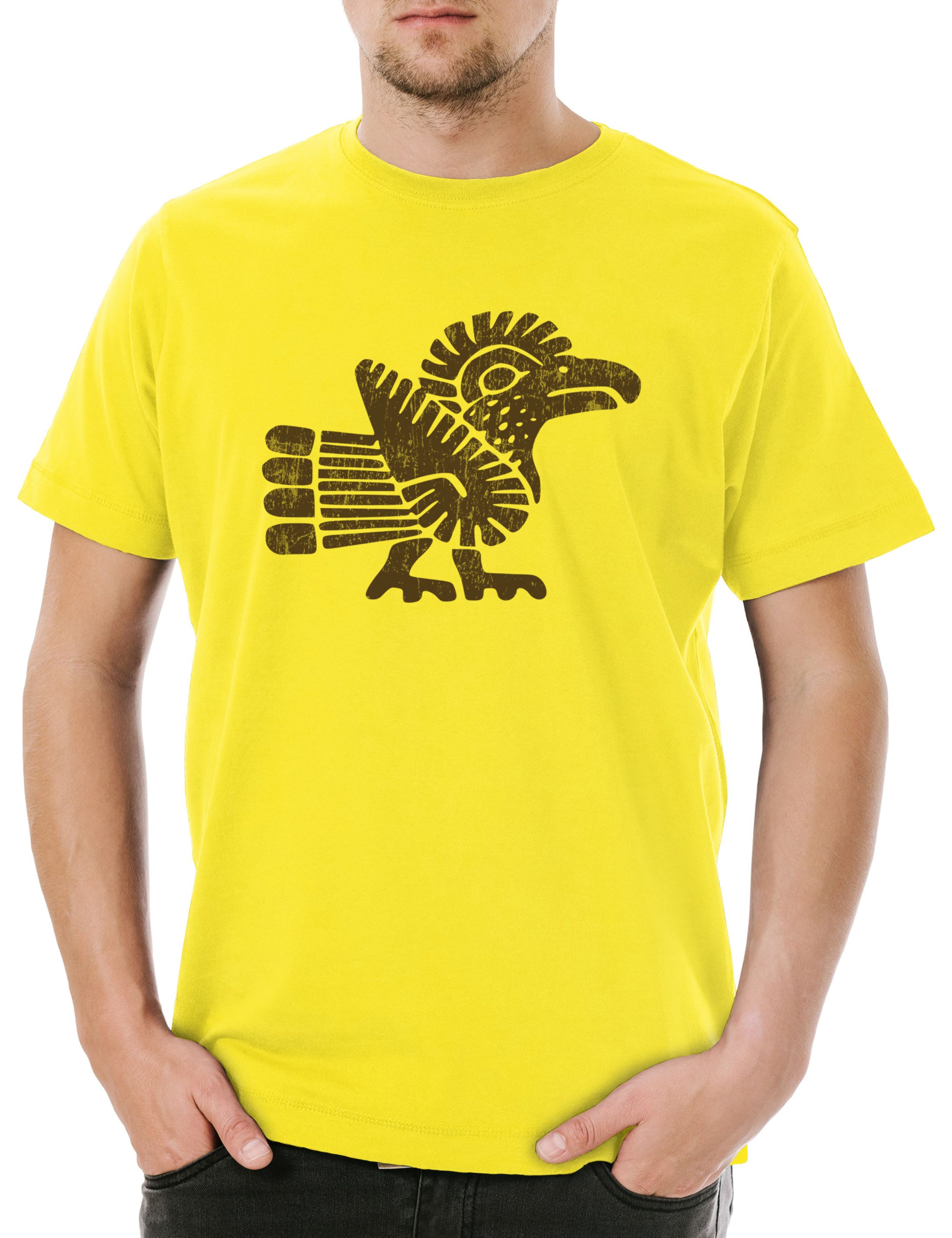 Print-Shirt Aztec Bird III Herren T-Shirt Aztecs Azteken Inka Maya Mayans Mayas