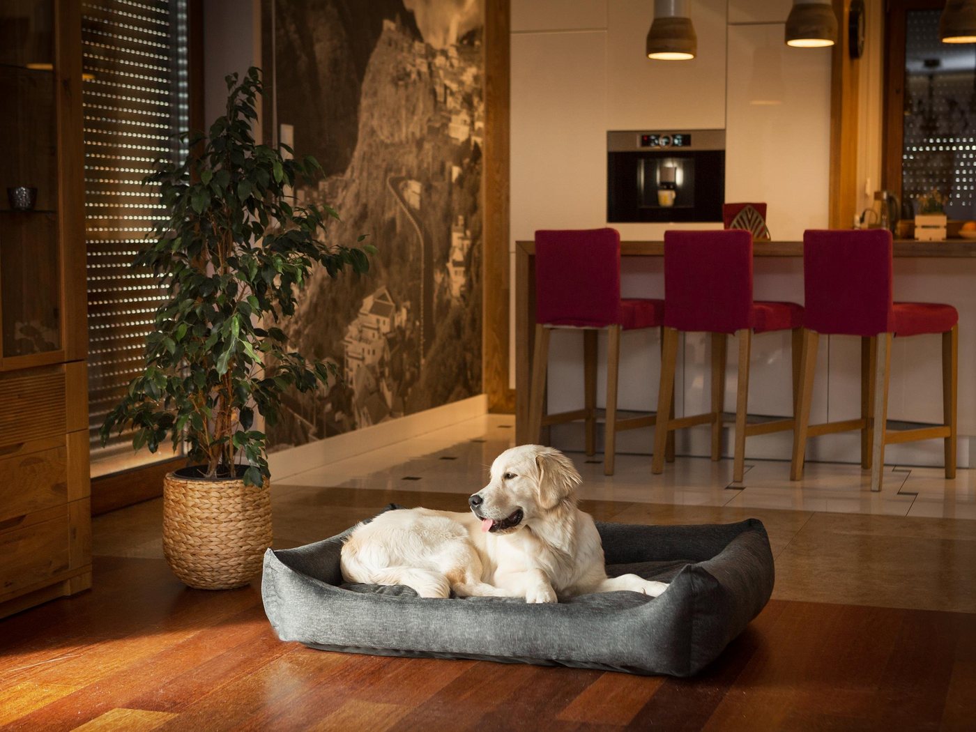 Thumbnail - Bjird Tierbett Hundebett aus Kunstleinen, Bezug abnehbar und waschbar, Hundesofa für kleie und grosse Hunde, Größe: L,XL...