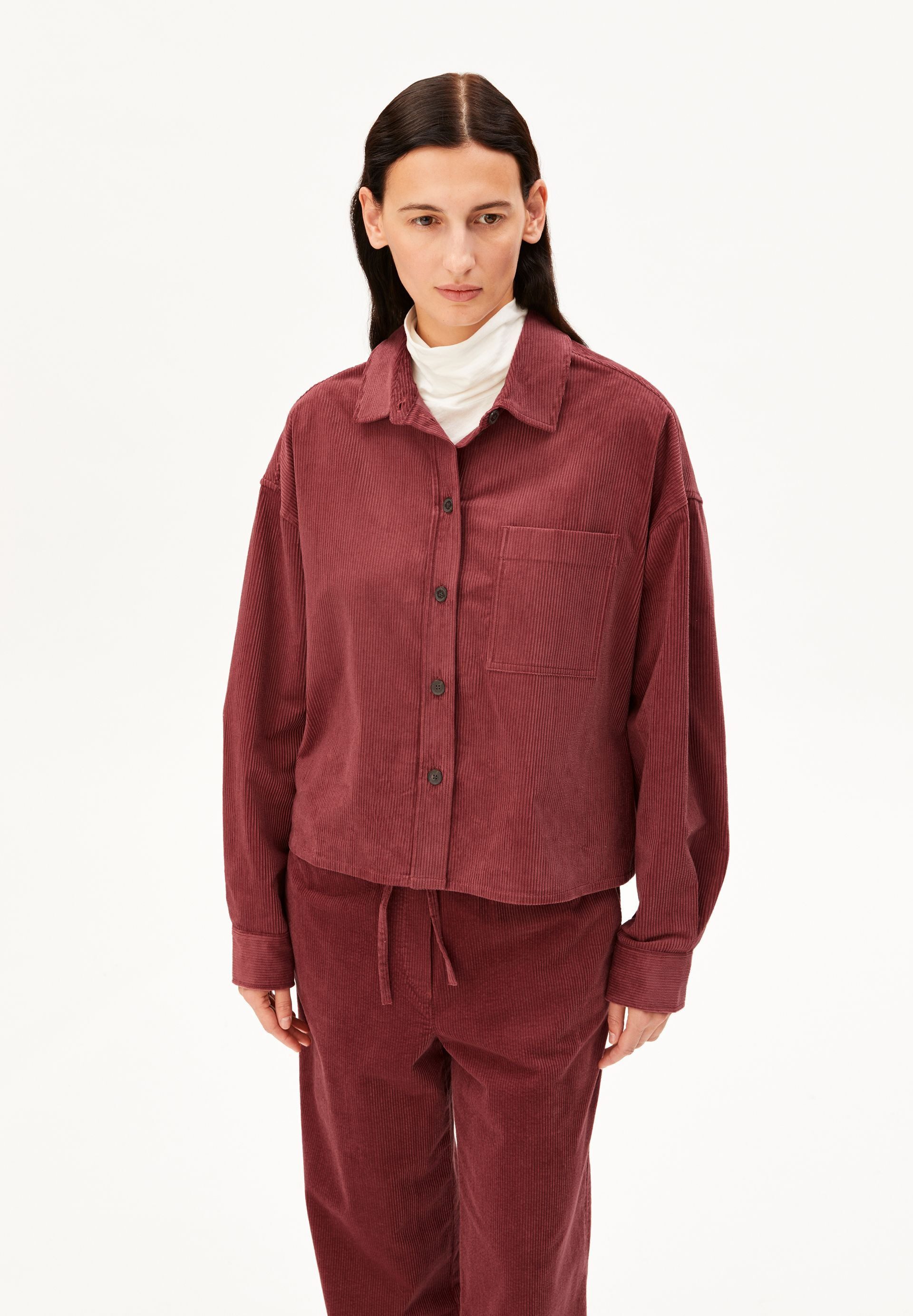 Armedangels Langarmbluse NALAANI CORDUROY Bluse aus Bio-Baumwoll Mix Oversized Fit