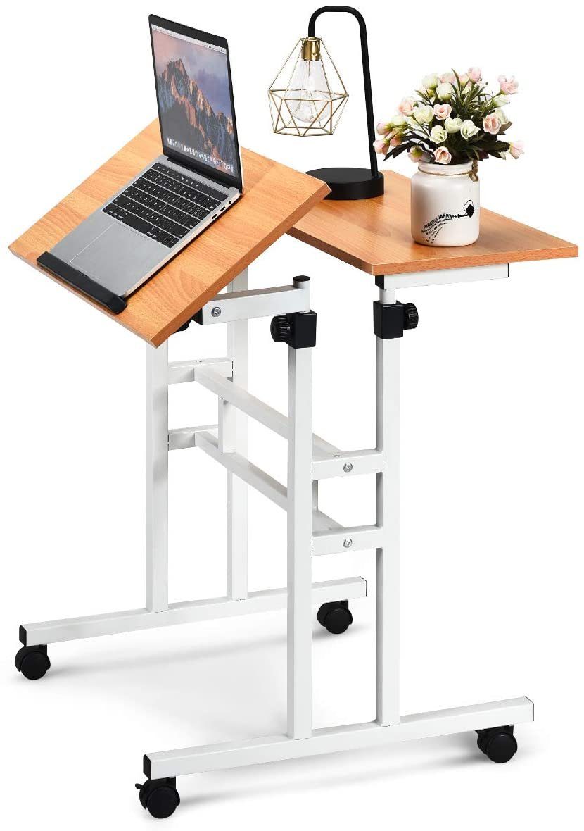 COSTWAY Laptoptisch »Computertisch, Stehtisch, Workstation«, mit  höhenverstellbar & kippbarer Oberfläche, für Zuhause, Büro