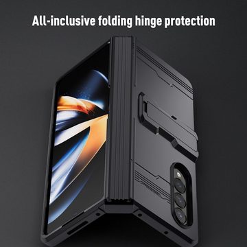 Wigento Smartphone-Hülle Für Galaxy Z Fold4 Allrounder Schutzhülle gegen Stürze mit Halterung