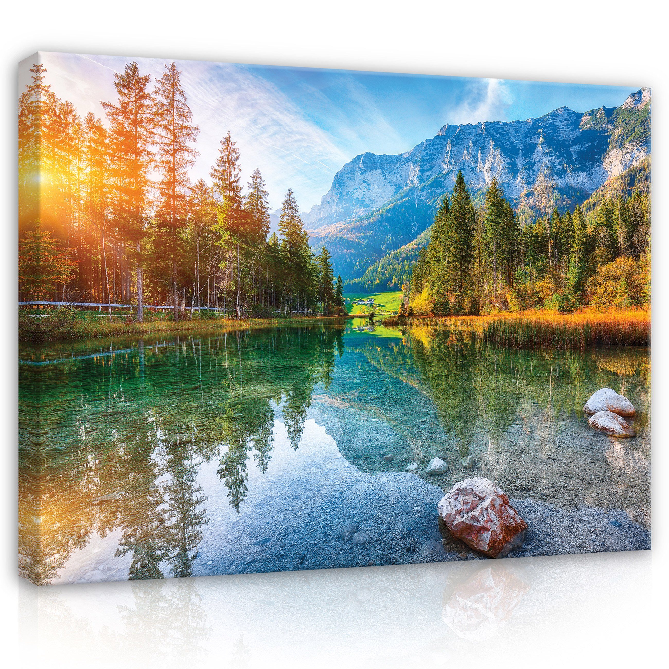 Wallarena Leinwandbild Berge See Landshaft Natur günstig online kaufen