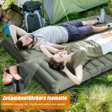 CALIYO Isomatte Isomatte Outdoor Selbstaufblasend, 12CM Aufblasbare Matratze, mit Fußpresse Pumpe, Ultraleicht Wasserdicht Luftmatratze Outdoor