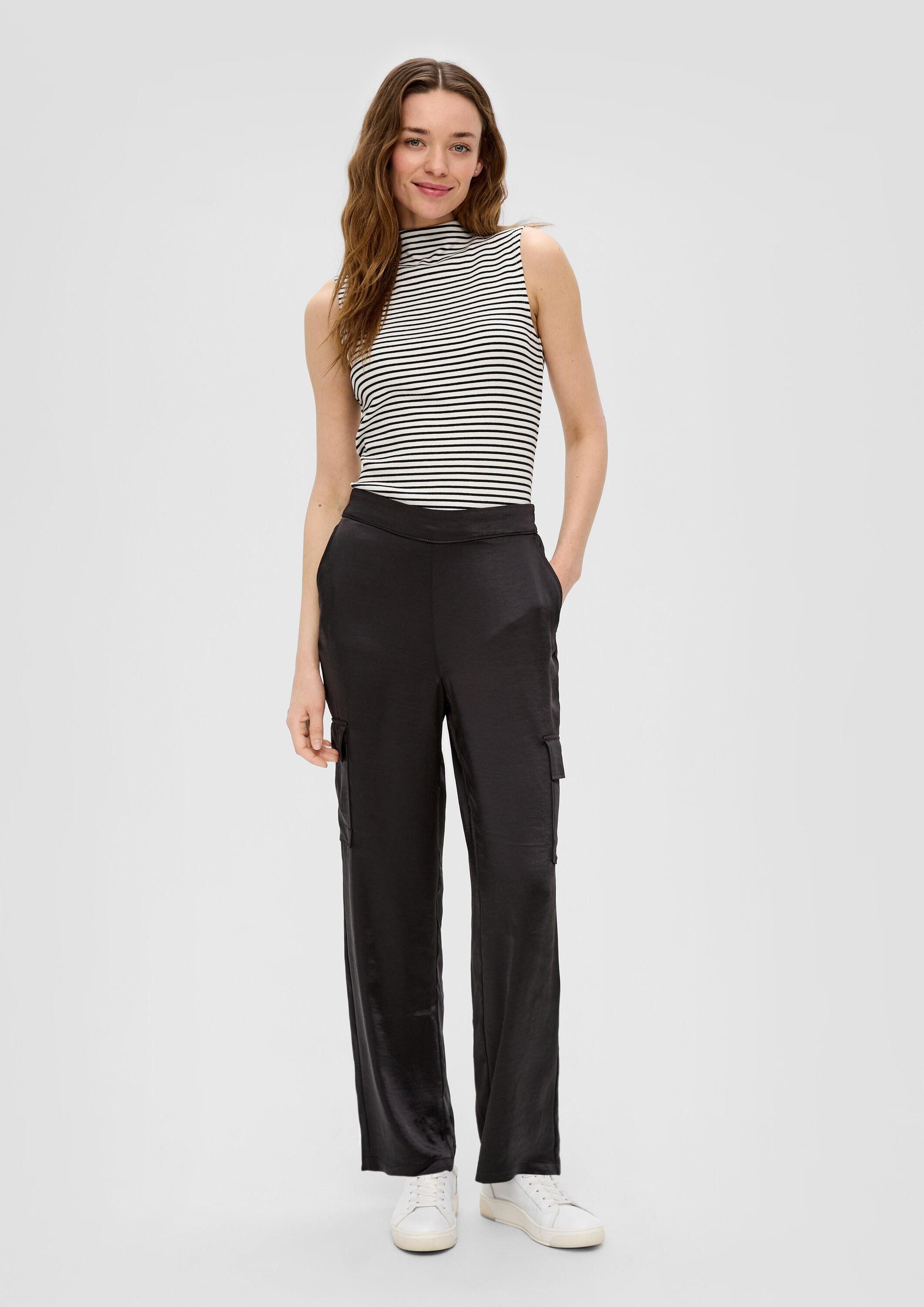 s.Oliver Chinos Hose Wide-Leg-Hose aus Satin günstig online kaufen