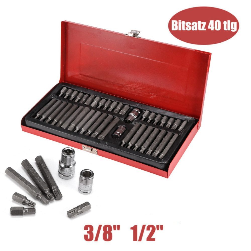 Bit-Set Bitset Bitsatz Bitsortimente Bits Länge 30-75 mm Antrieb 1/2" 3/8"