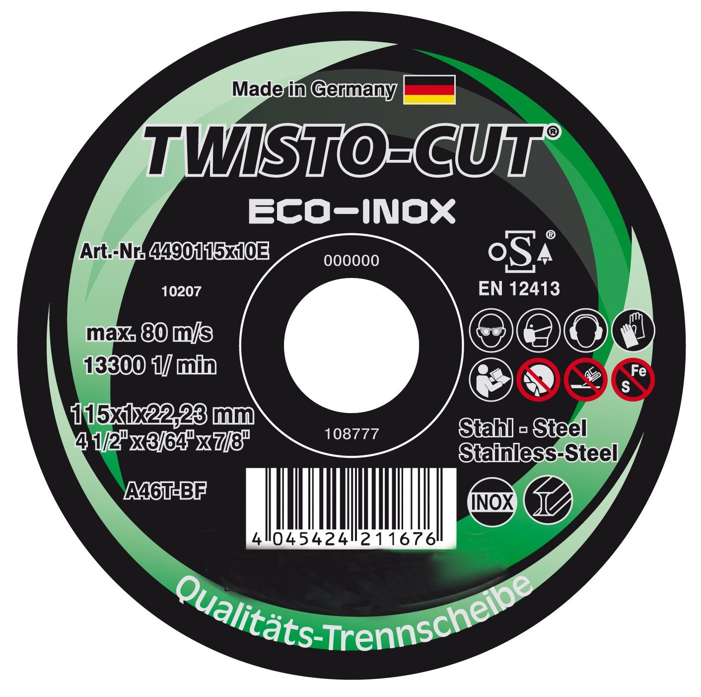 Trennscheiben ECO-INOX x x für Trennscheibe TWISTO-CUT 22) 1,0 (115 Edelstahl,