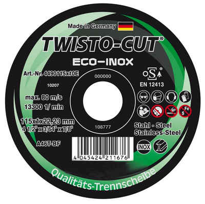 TWISTO-CUT Trennscheibe ECO-INOX Trennscheiben für Edelstahl, (230 x 1,9 x 22 mm)