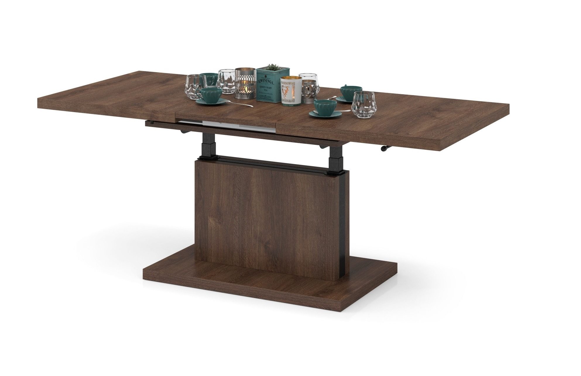 Mazzoni Couchtisch Aston Eiche dunkel stufenlos günstig online kaufen