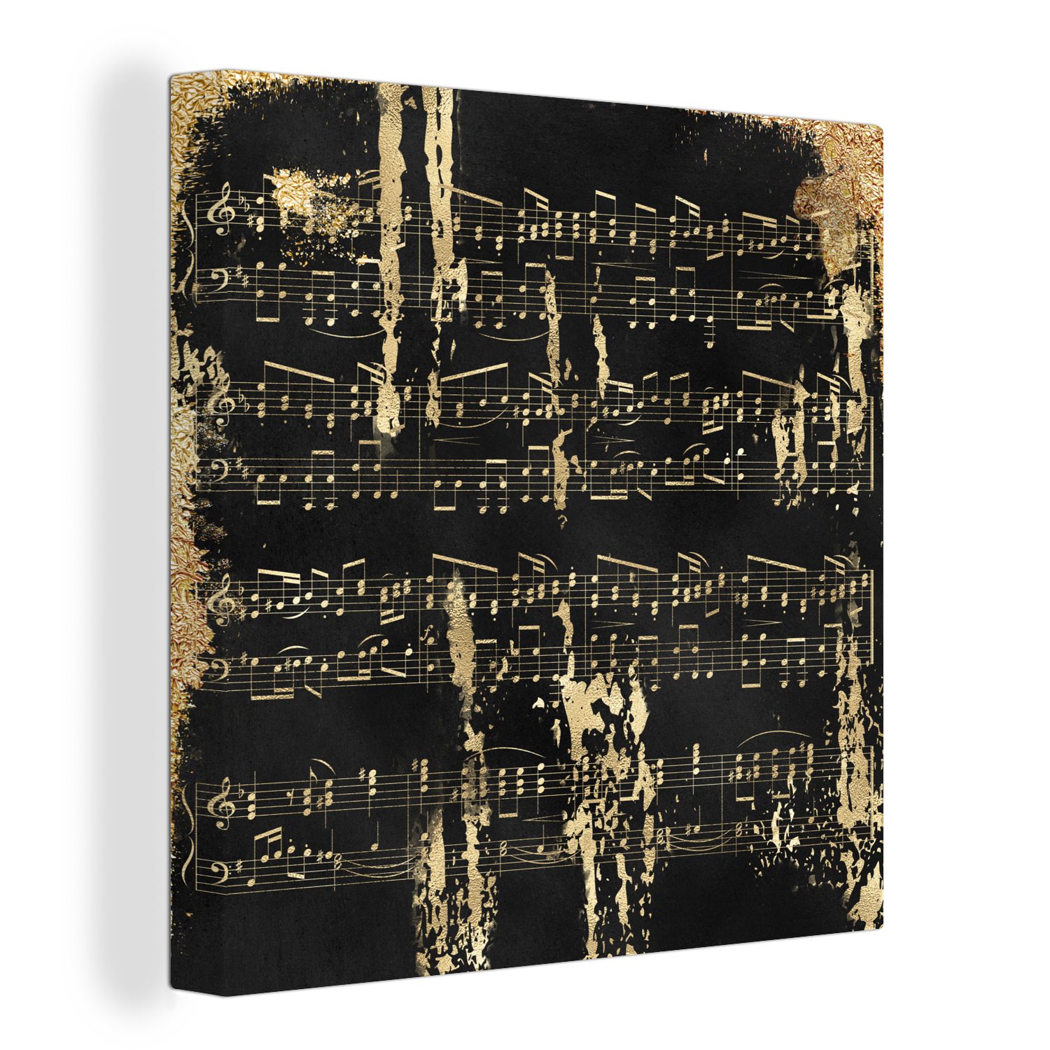 OneMillionCanvasses® Leinwandbild Musik - Gold - Schwarz, Fotodruck (1 St), günstig online kaufen