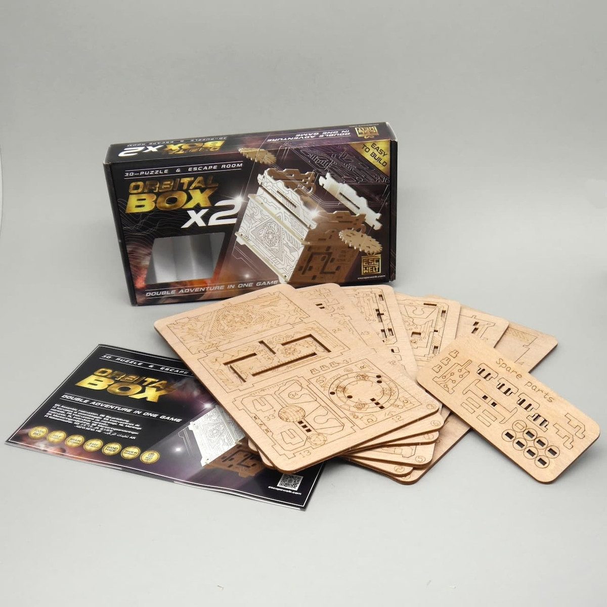 ESC, Escape Welt Spiel ORBITAL BOX - galaktische Cluebox mit Geheimfach, Knobelspiel, Holzspiel