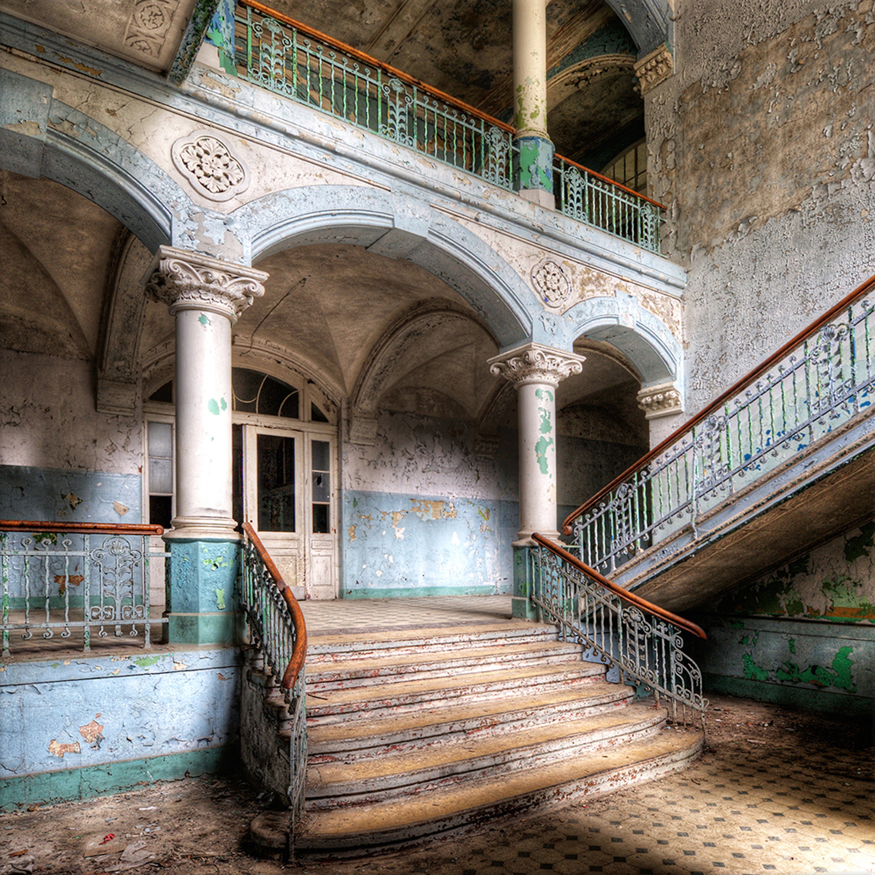 artissimo Beelitz Lost Glasbild Places Bild Vintage, Glasbild Places: Lost 30x30cm Urbex