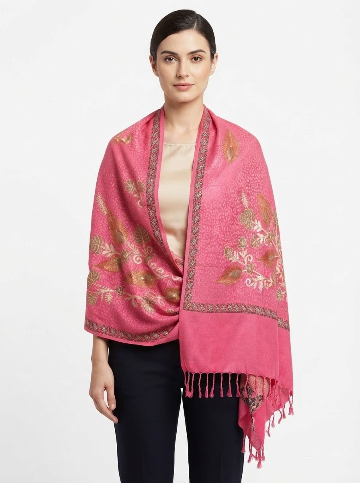 PfauGermany Modeschal Exotic Kashmiri Aari-Stickerei-Stola